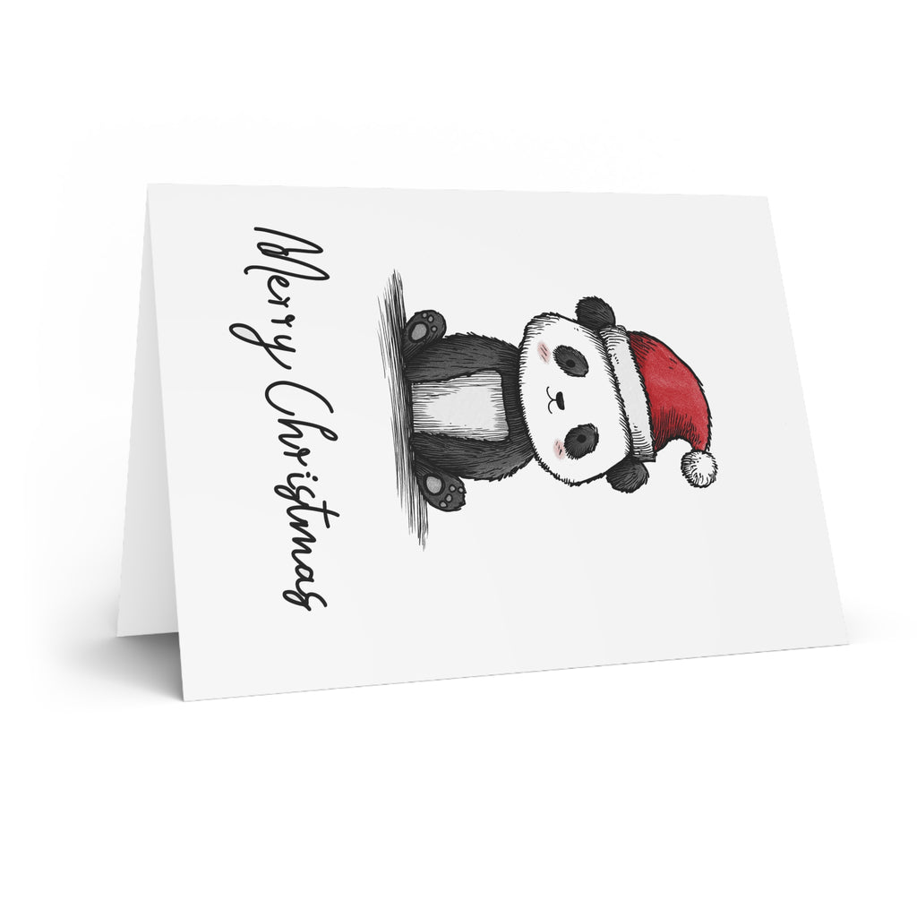 Holiday Panda Cheer: Festive Christmas Illustration, Whimsical Sketch Style, Cute Animal Art | Custom Orders Accepted