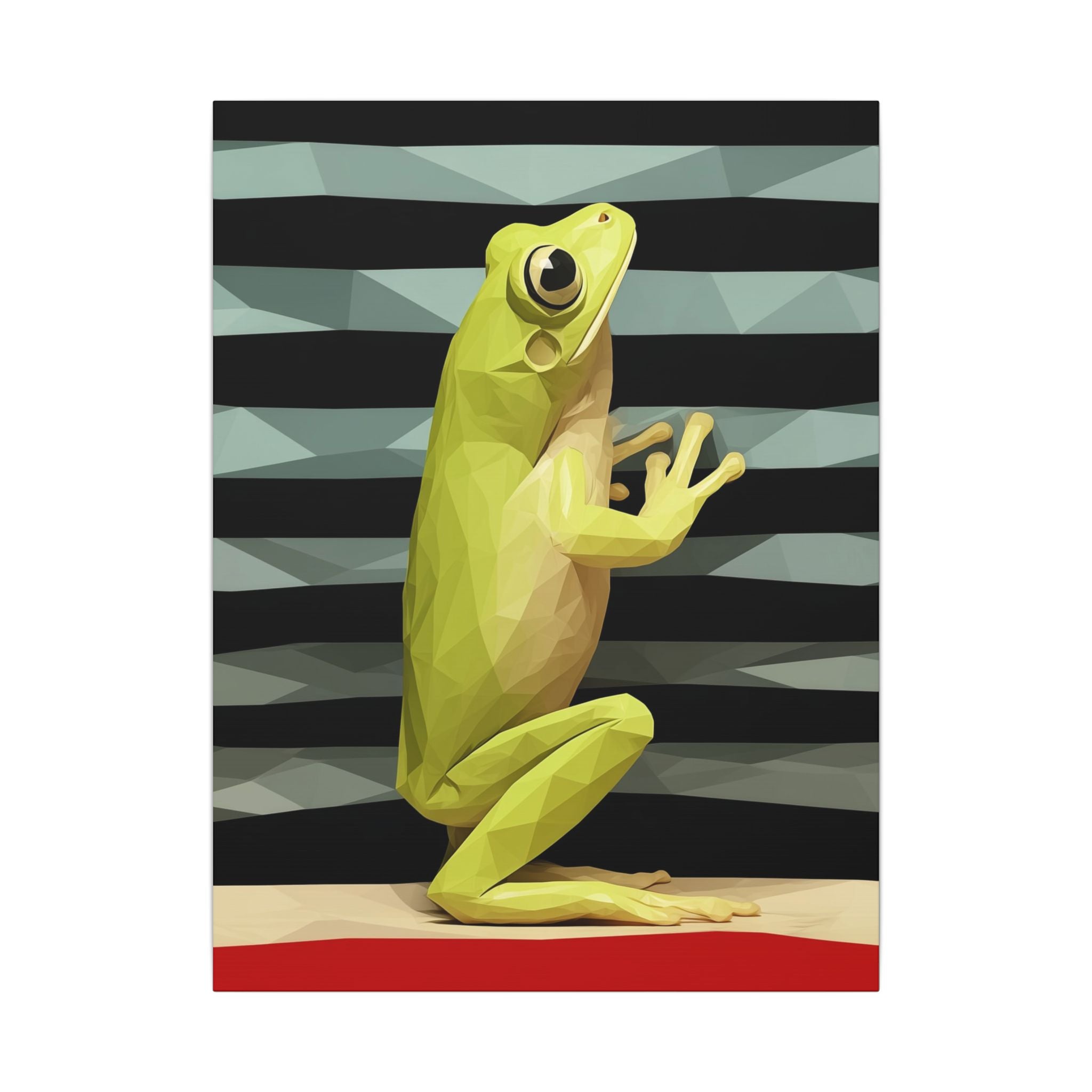 Geometric Frog: Low-Poly Digital Art, Vibrant Yellow Amphibian Illustration   |    Custom Orders Available