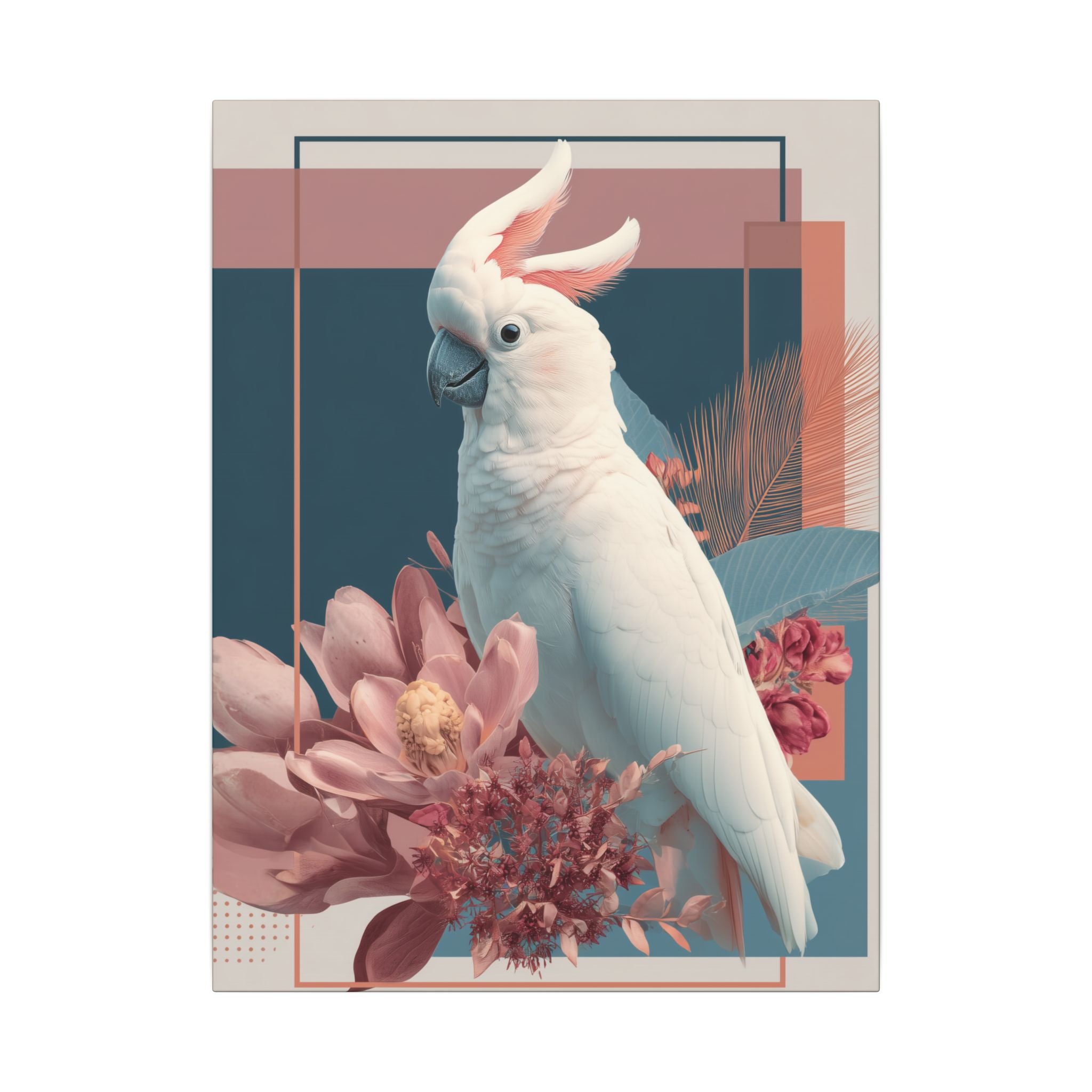 Cockatoo's Geometric Symphony: Digital Wildlife Art, Contemporary Botanical Design   |    Custom Orders Available