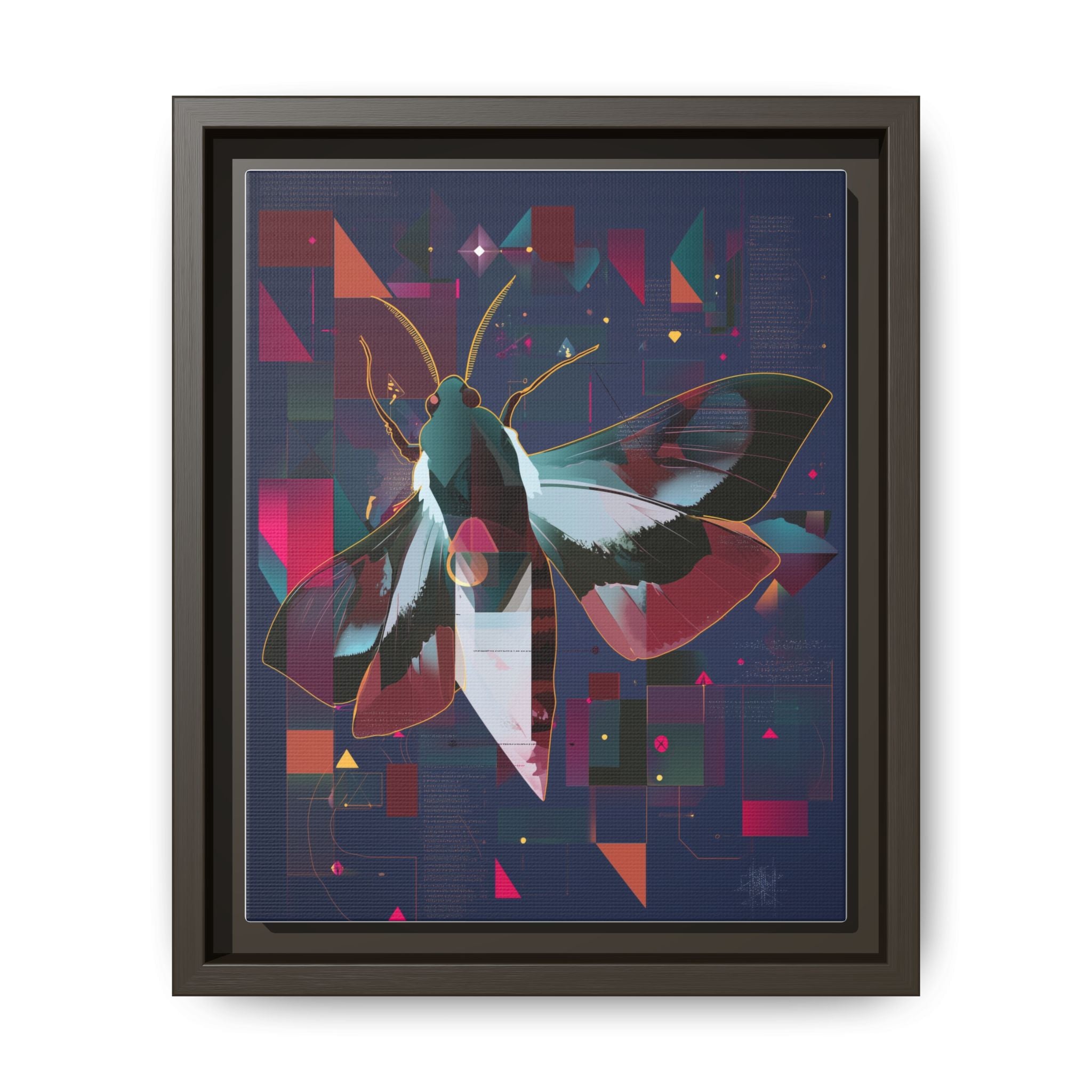 Metamorphic Circuits Framed Print : Geometric Butterfly Fusion, Digital Abstract Techno-Art   |   Custom Orders Available