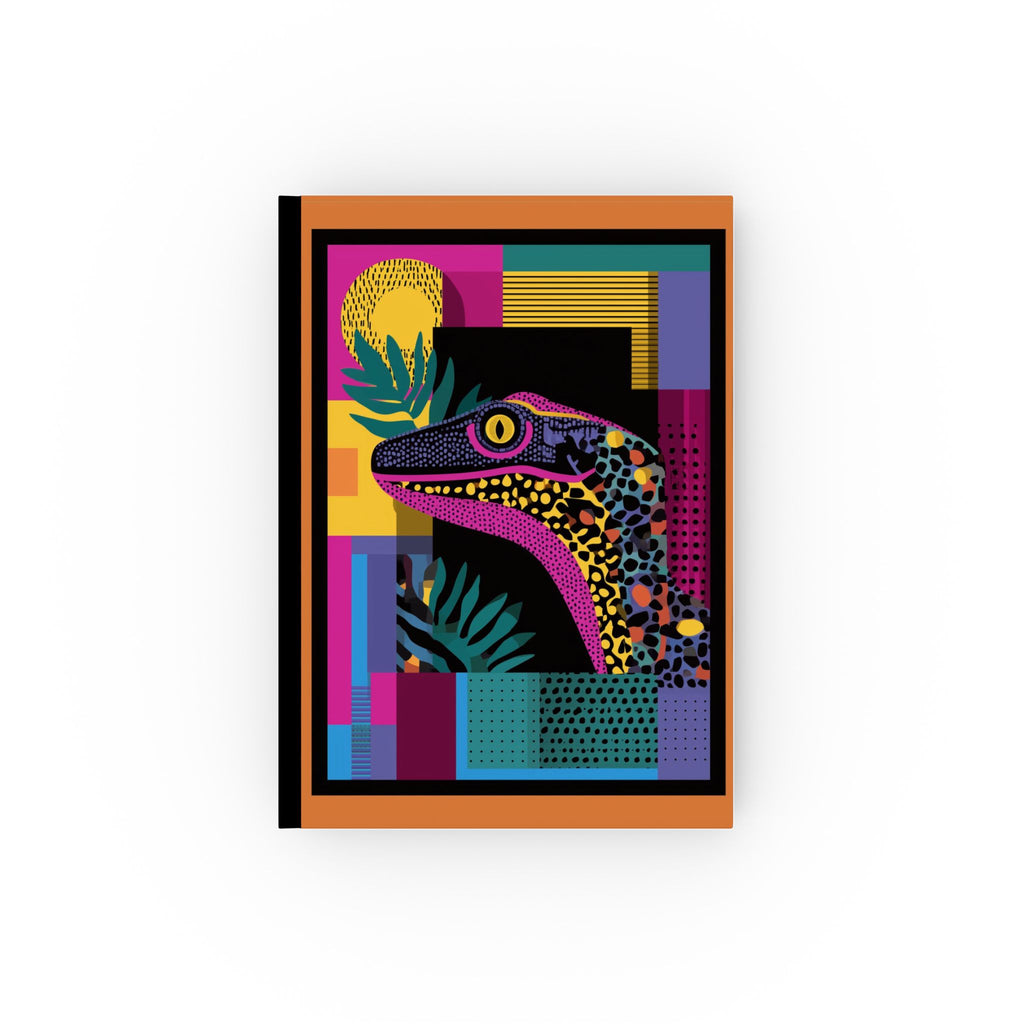 Personalized Journal    |  Prismatic Predator: Geometric Dinosaur Portrait, Pop Art Digital Illustration, Mosaic Wildlife Artwork