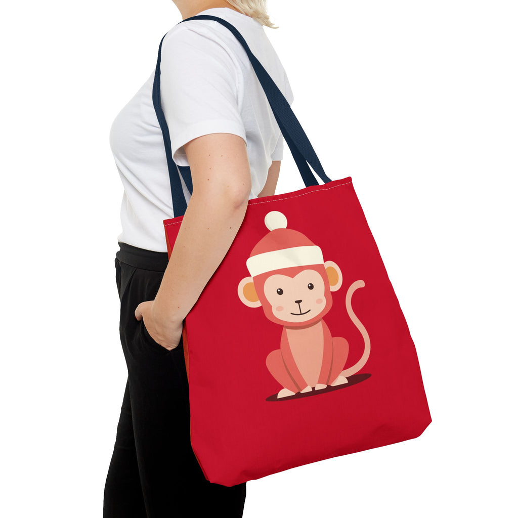Cute Monkey Tote Bag for Kids, Christmas Gift, Reusable Shopping Bag, Fun Animal Design, Cute Holiday Accessory