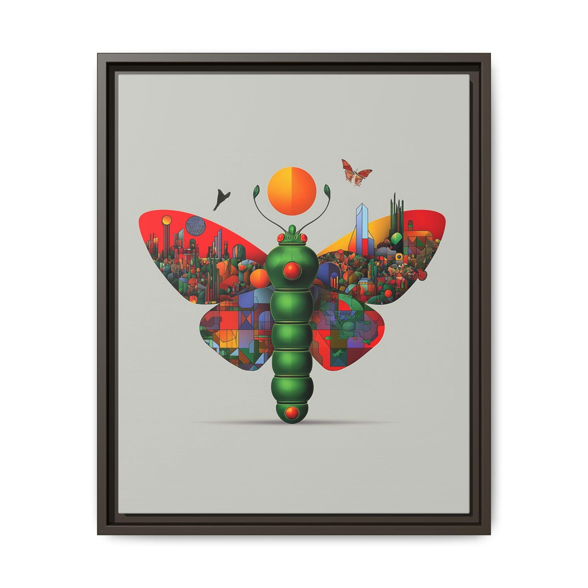 Urban Metamorphosis: Geometric Butterfly Cityscape, Cubist Digital Illustration   |    Custom Orders Available