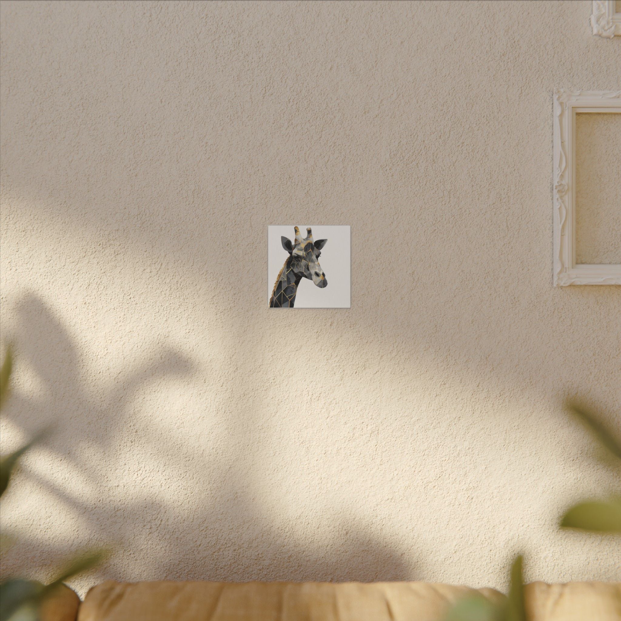 Fractured Majesty: Geometric Giraffe Portrait, Metallic Mosaic Art, Modern Animal Abstract Design   |  Personalized & Custom Orders