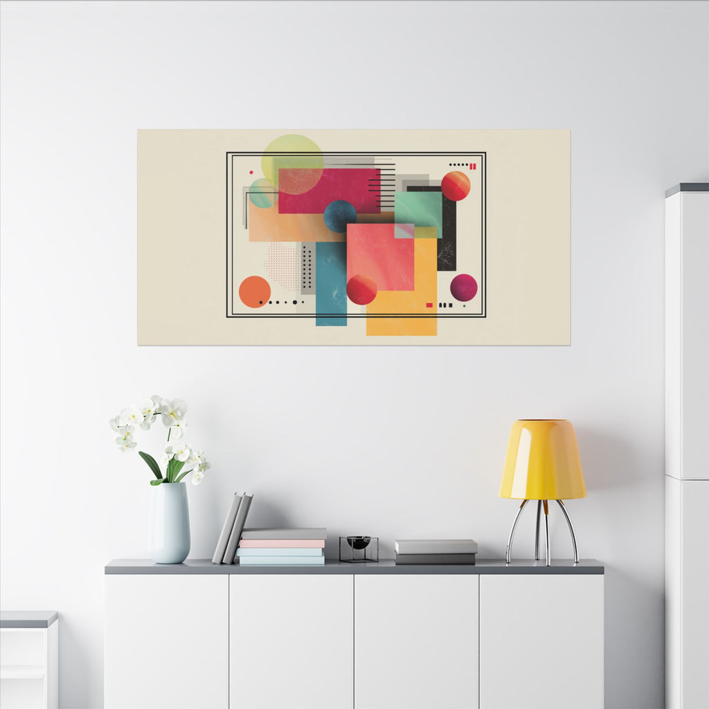 Geometric Dynamism: Bauhaus Abstraction, Translucent Shapes, Modernist Composition   |   Custom Orders Accepted