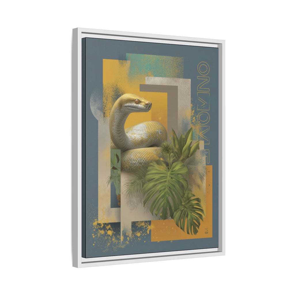 Serpent in Geometry: Tropical Albino Snake Portrait, Modern Botanical Illustration   |    Custom Orders Available