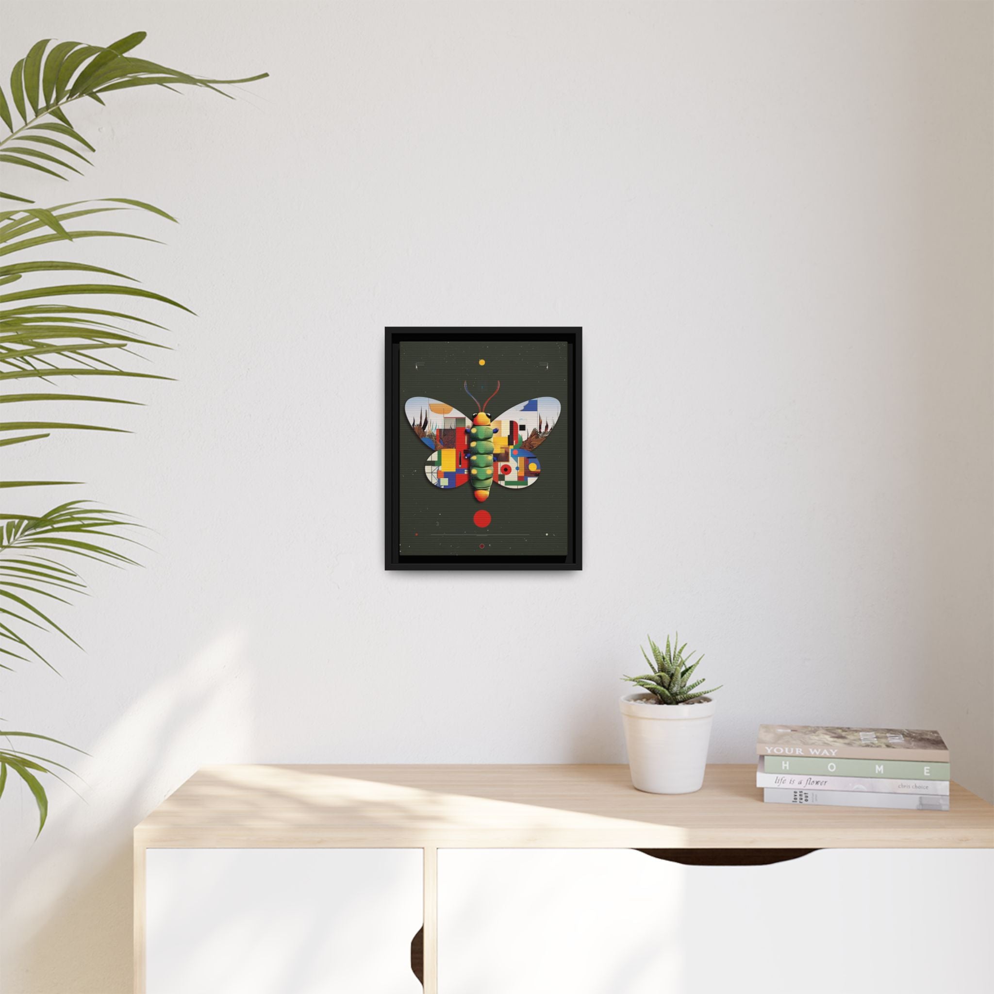 Geometric Butterfly Framed Print : Digital Cubist Interpretation, Modernist Entomological Design   |  Personalized & Custom Orders Available
