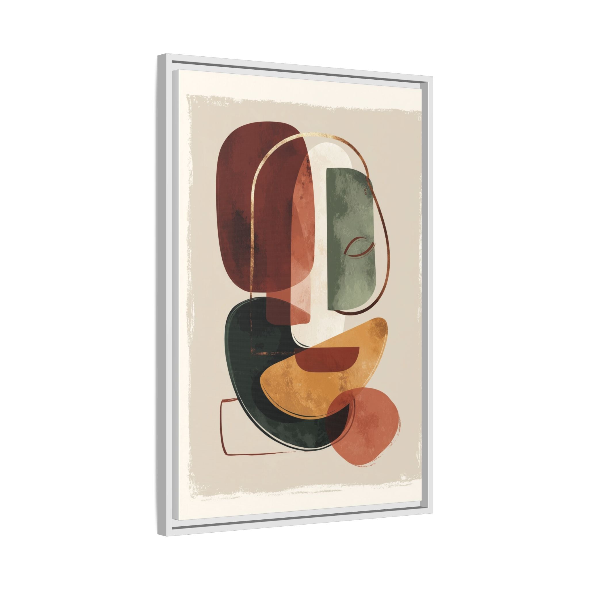 Layered Geometries: Mid-Century Modern Composition, Organic Abstract Design, Translucent Intersecting Shapes   |   Custom Orders Accepted