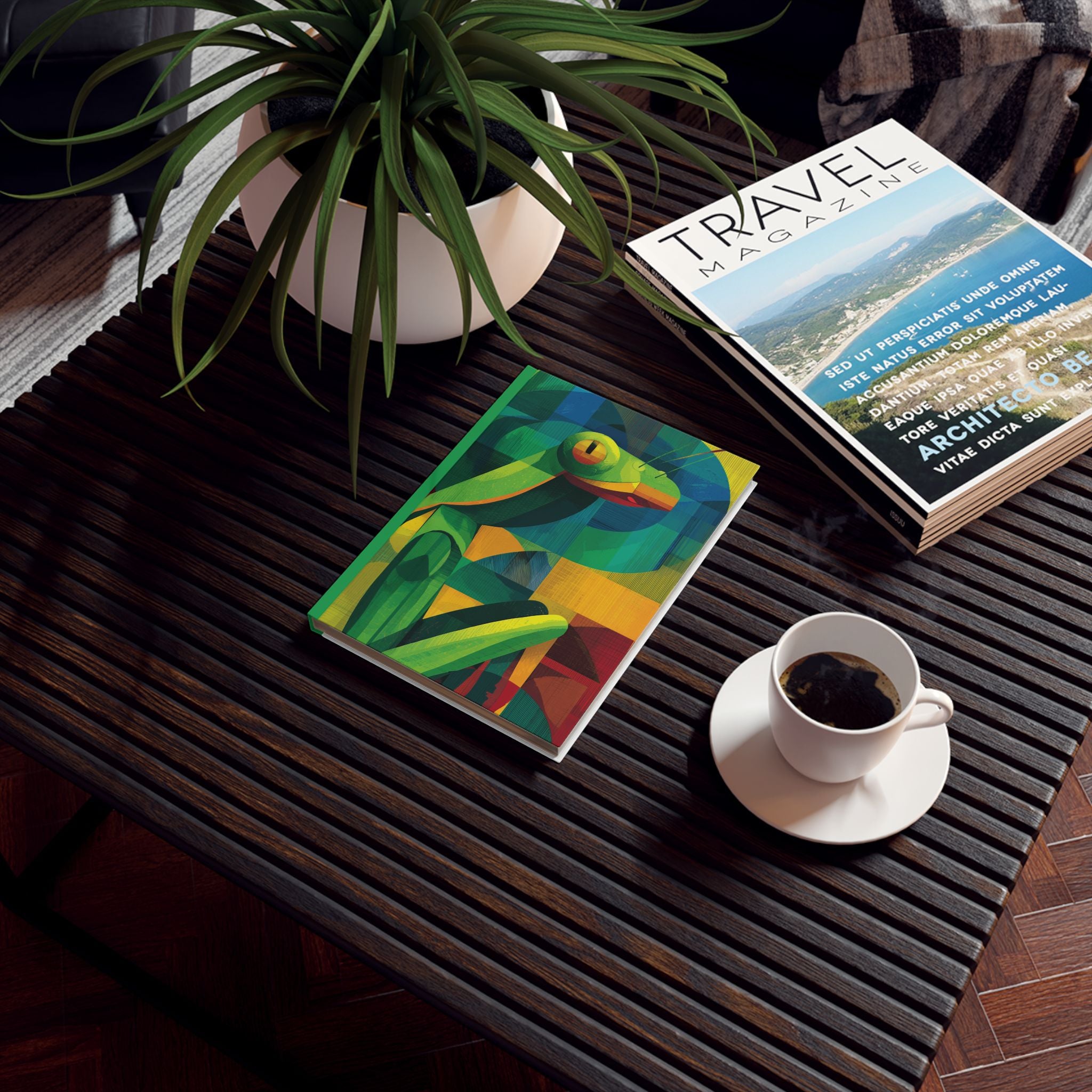 Vibrant Praying Mantis Hard Back Journal - Perfect for Nature Lovers, Birthday Gifts, Eco-Friendly Stationery, Art Lovers, and Writing