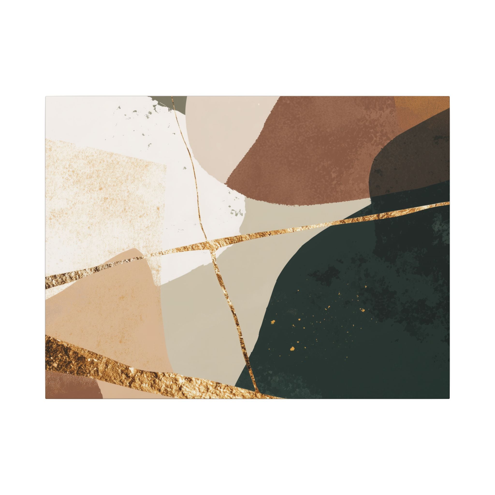 Canvas Print, Abstract Earthy Gold Wall Art, Modern Designer Home Decor, Stretched Matte Canvas; Thick, Multi-Size, Office Decor