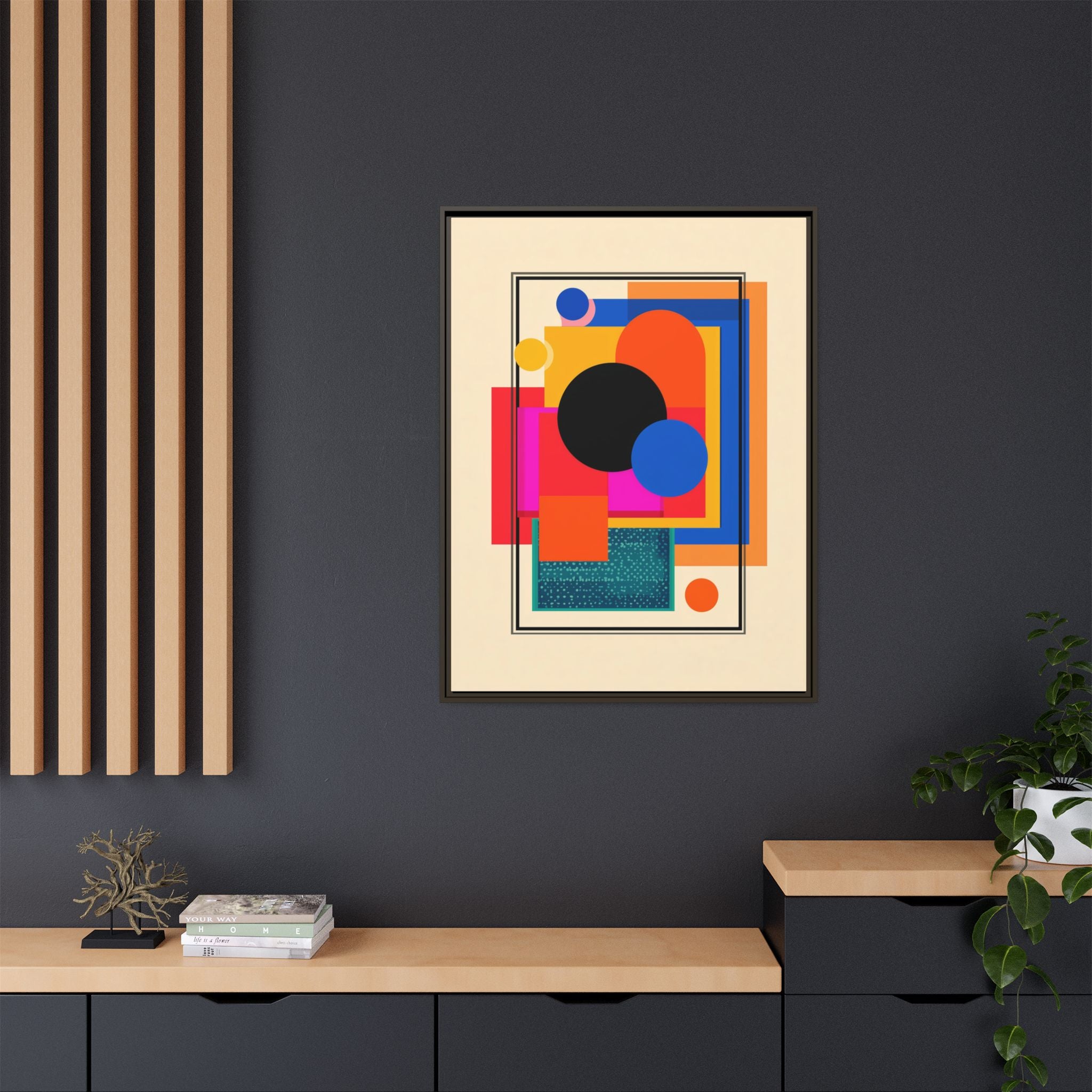 Geometric Harmony: Abstract Color Blocks, Mid-Century Modern Design, Minimalist Art Composition   |   Custom Orders Accepted