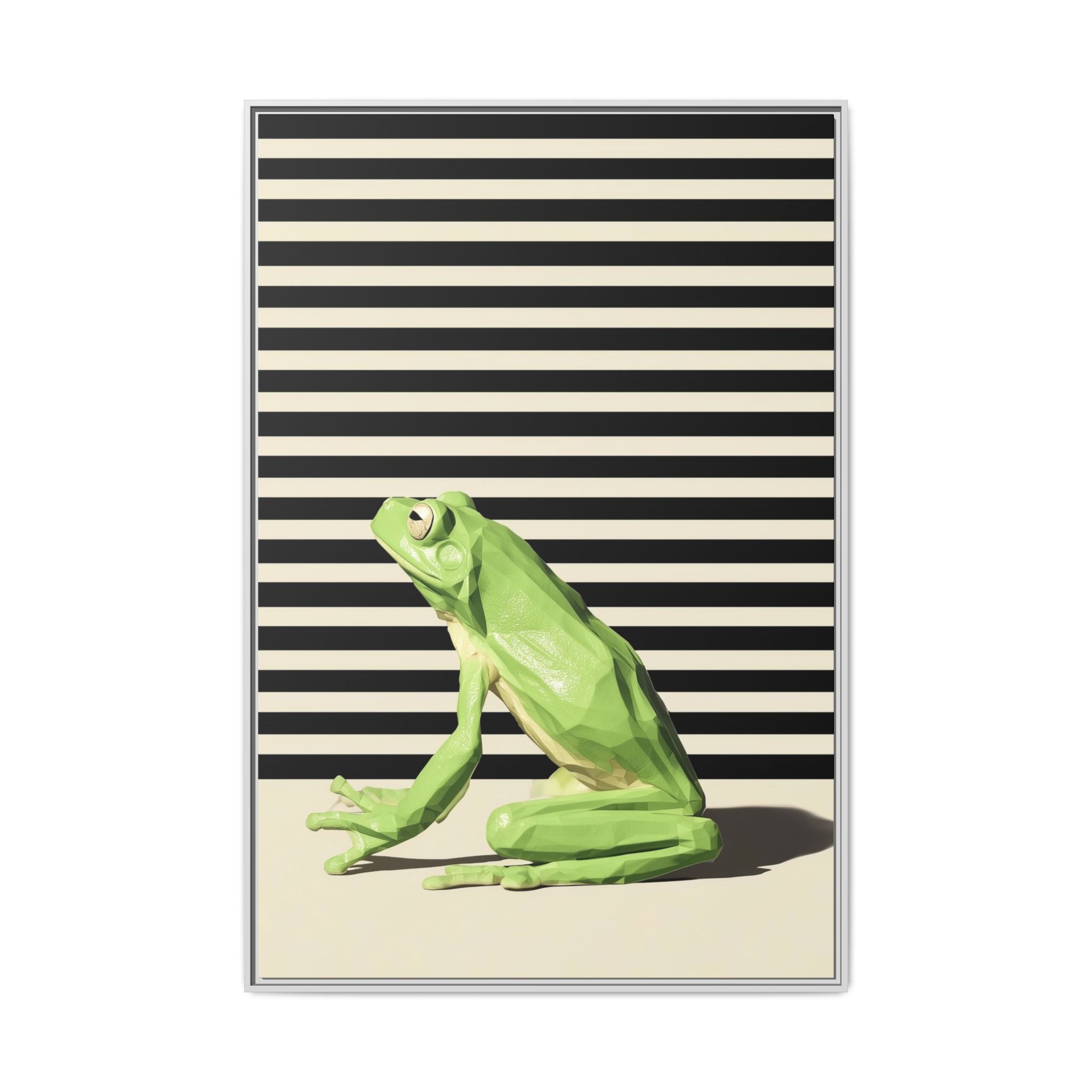 Geometric Frog Framed Print : Low-Poly Amphibian Design, Contemporary Minimalist Art   |  Personalized & Custom Orders Available