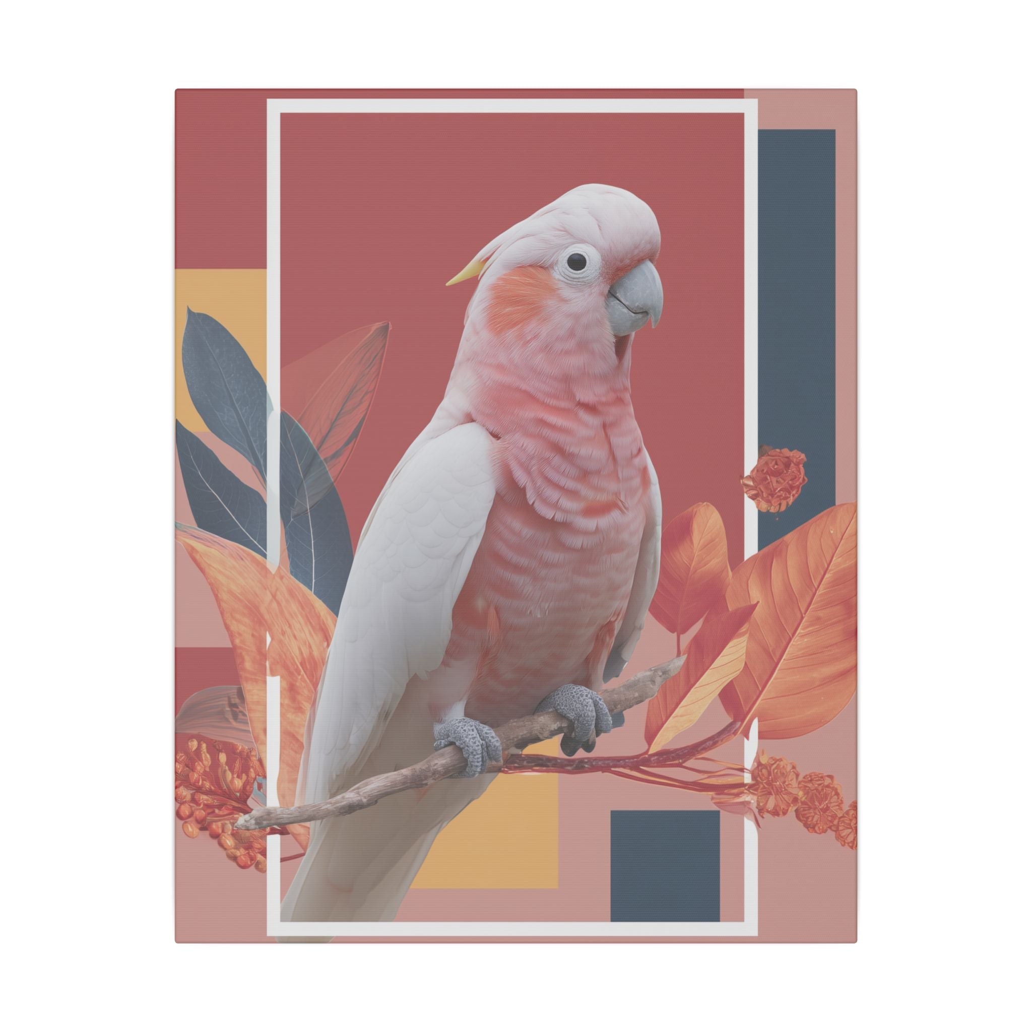 Pink Cockatoo in Geometric Harmony: Australian Wildlife Art, Modern Graphic Design   |    Custom Orders Available