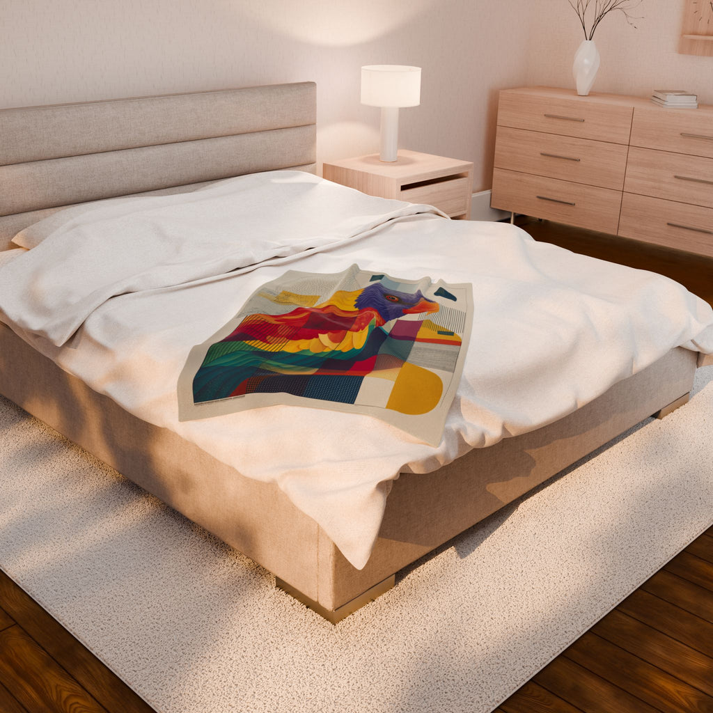 Chromatic Parrot Quilt Cover, Doona Cover, Duvet : Geometric Prismatic Design, Modern Cubist Illustration   |    Custom Orders Available