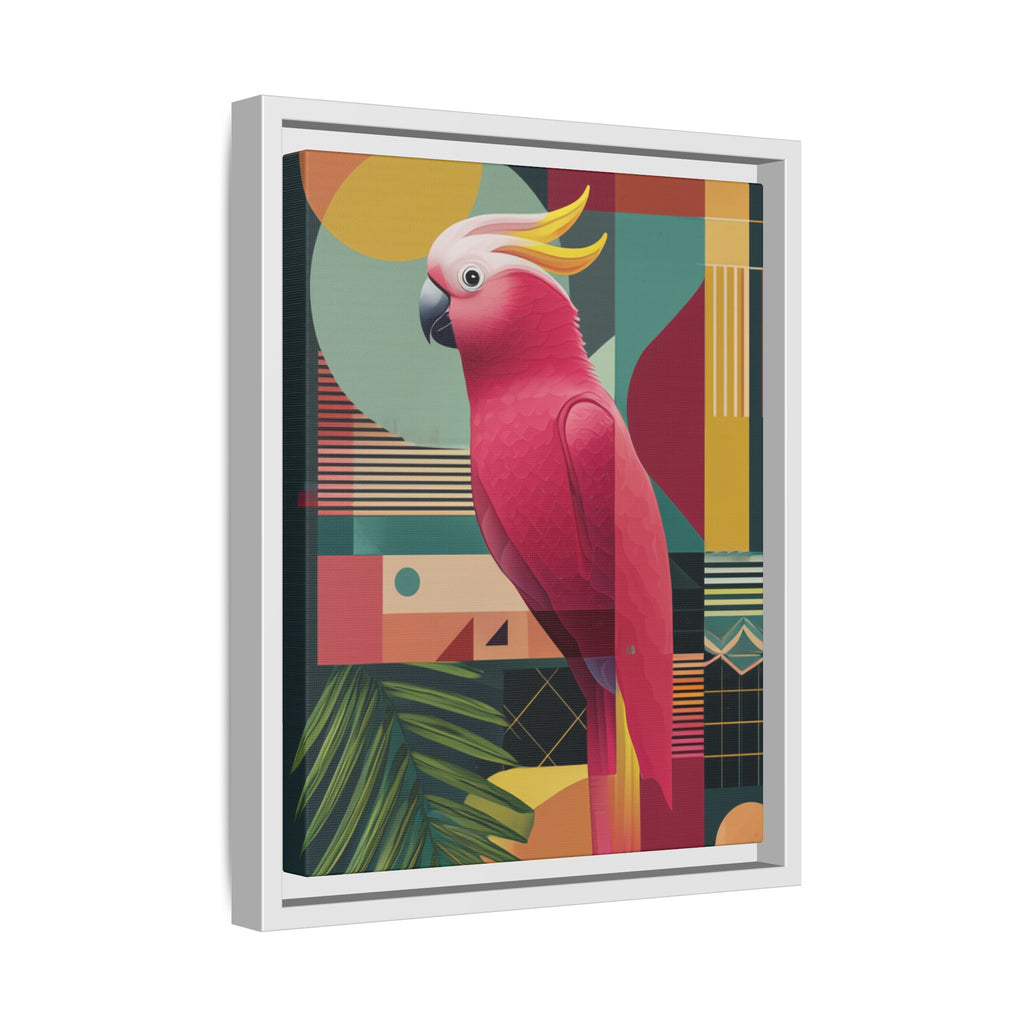 Geometric Cockatoo Framed Print: Mid-Century Modern Bird Art, Contemporary Graphic Print   |  Personalized & Custom Orders Available
