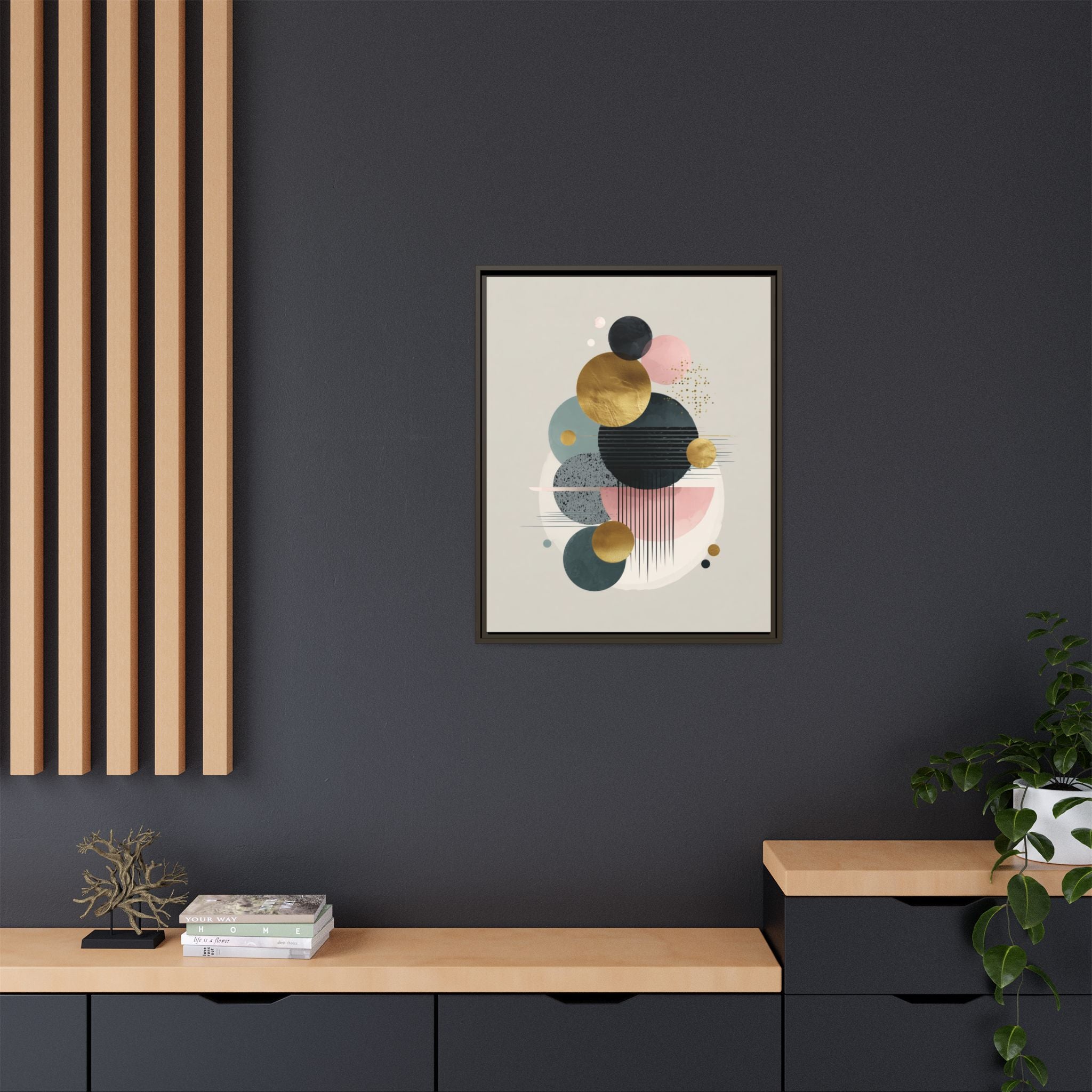 Geometric Harmony: Intersecting Circles, Mid-Century Modern Design, Abstract Metallic Composition   |   Custom Orders Accepted