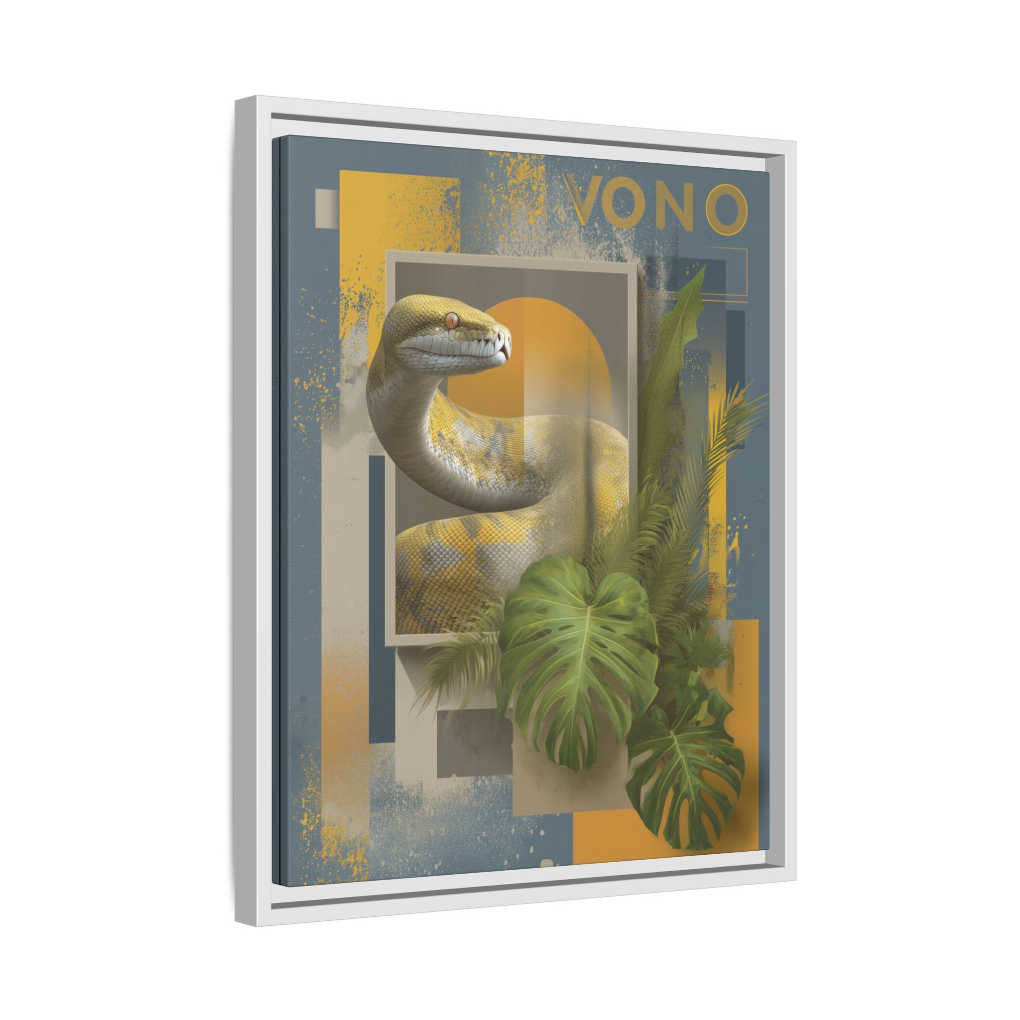 Serpent of Geometric Dimensions: Tropical Vono Design, Abstract Wildlife Art   |  Personalized & Custom Orders Available