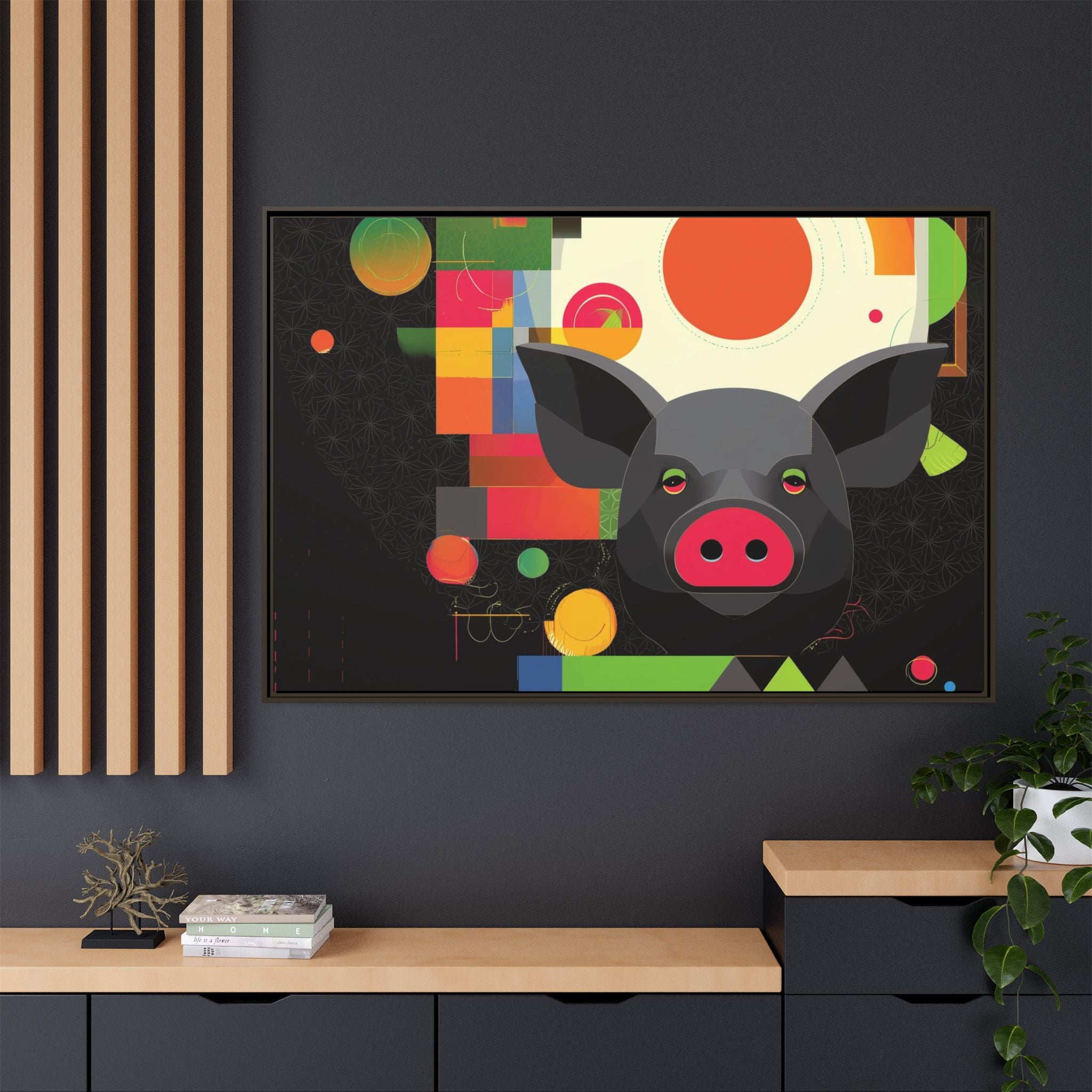 Prismatic Pig: Geometric Abstract Design, Digital Graphic Art Illustration   |    Custom Orders Available