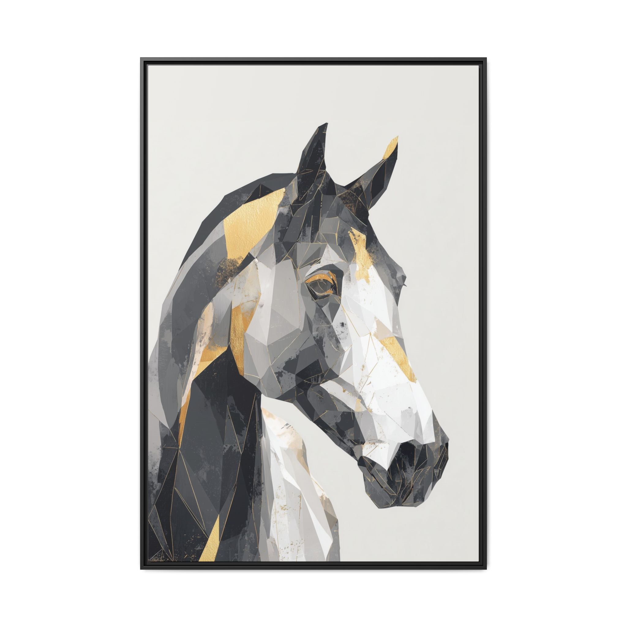 Geometric Equine Framed Print : Polygonal Horse Portrait, Modern Abstract Geometric Art   |  Personalized & Custom Orders Available