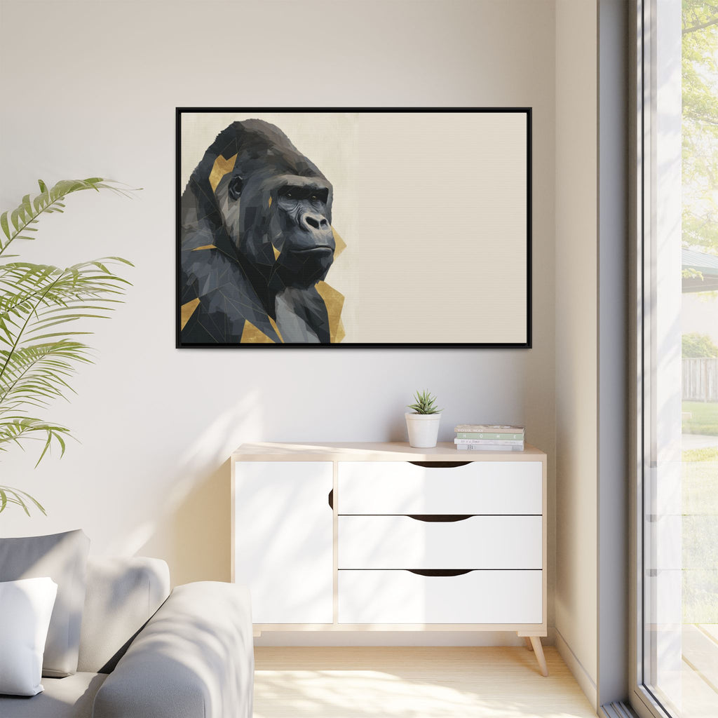 Primal Geometry: Polygonal Gorilla Portrait, Modern Metallic Wildlife Art   |  Personalized & Custom Orders Available