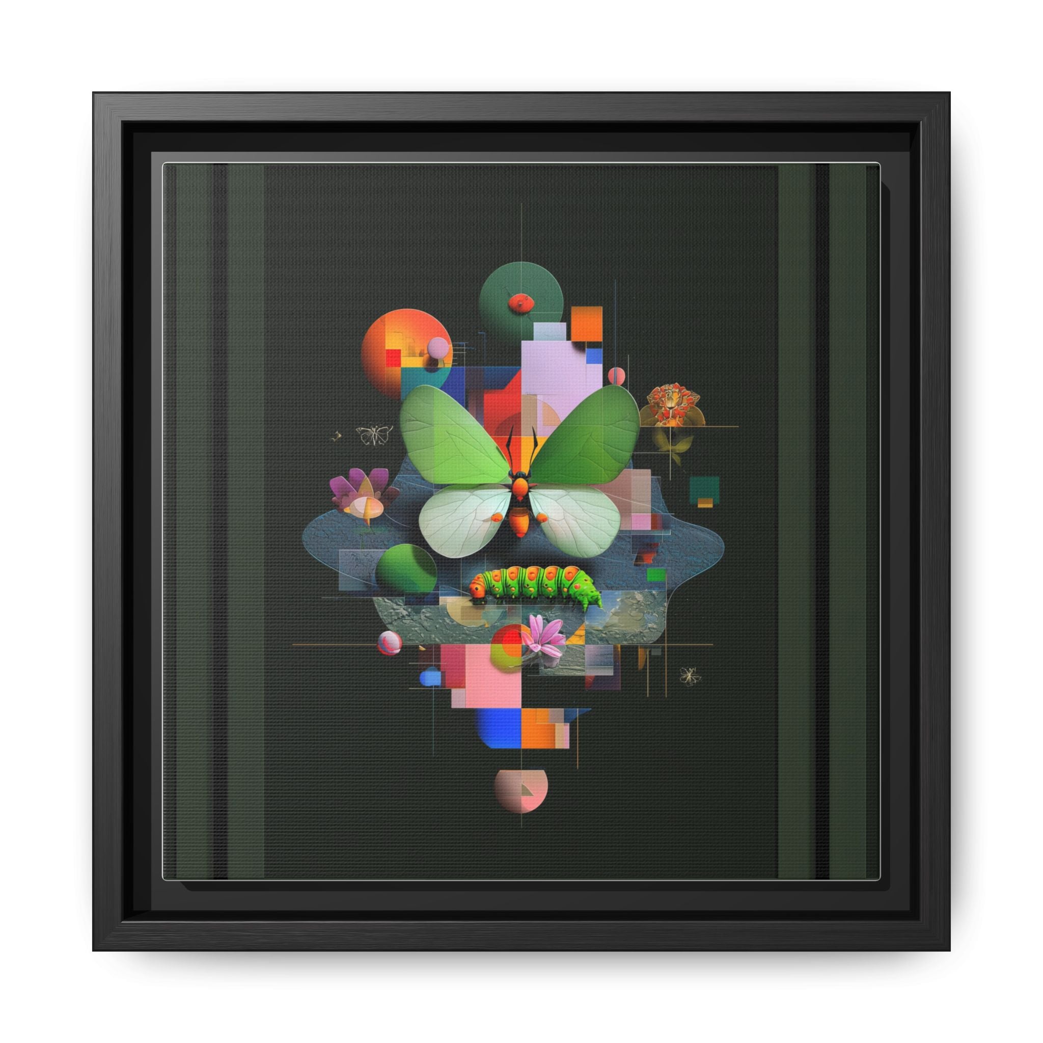 Metamorphosis Geometry Framed Print : Digital Nature Synthesis, Butterfly Abstraction   |  Personalized & Custom Orders Available