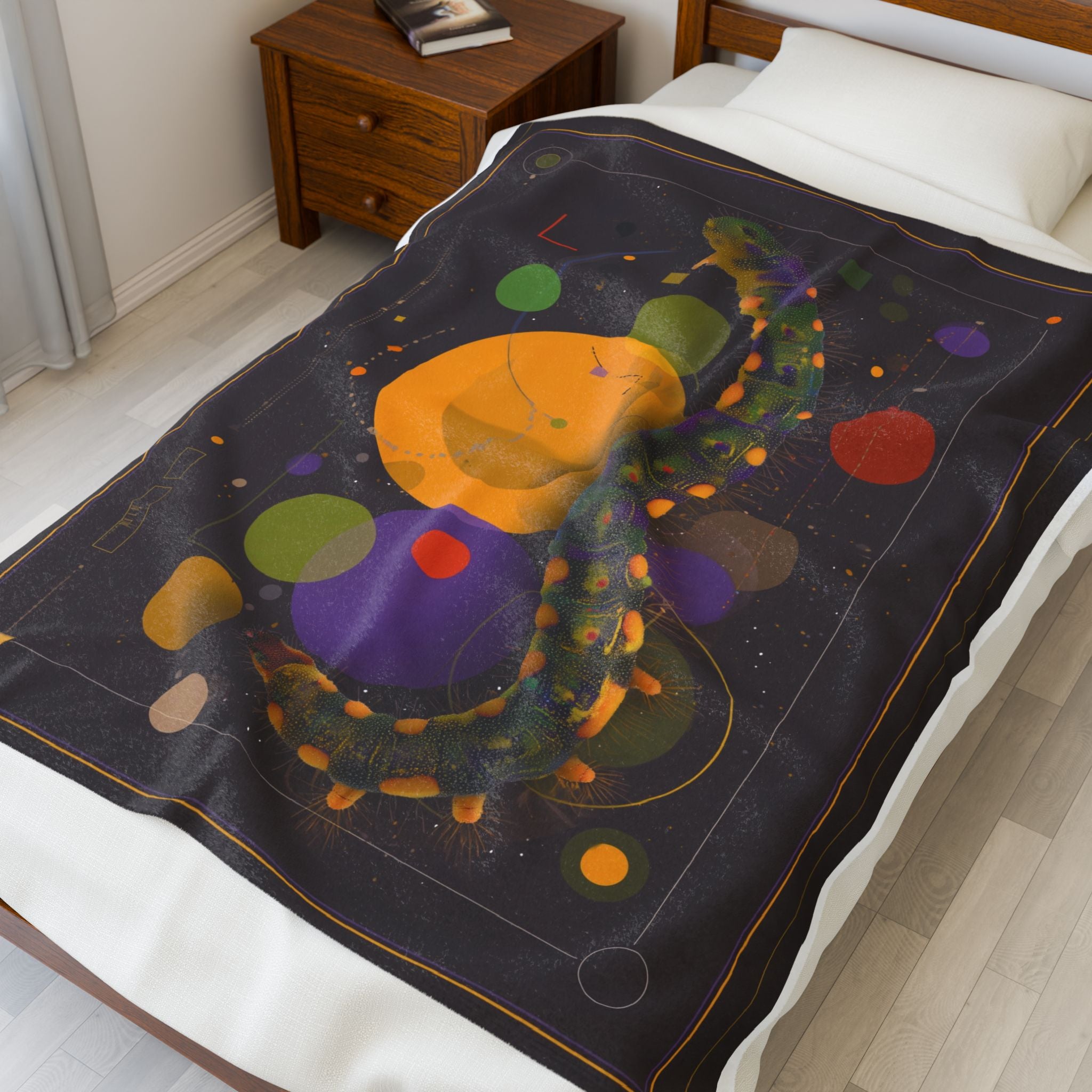 Metamorphosis Cosmic: Geometric Caterpillar Study, Digital Sci-Art Illustration   |    Custom Orders Available