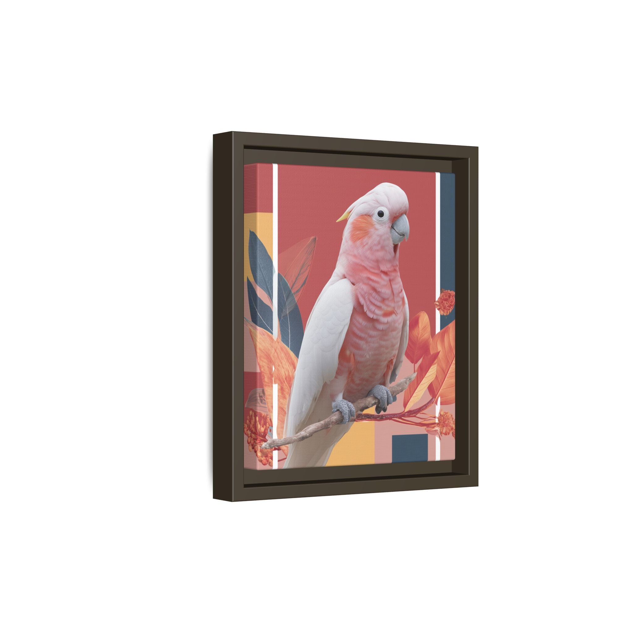 Framed Print: Cockatoo in Contemporary Geometric Style, Modern Avian Art Collection   |  Personalized & Custom Orders Available