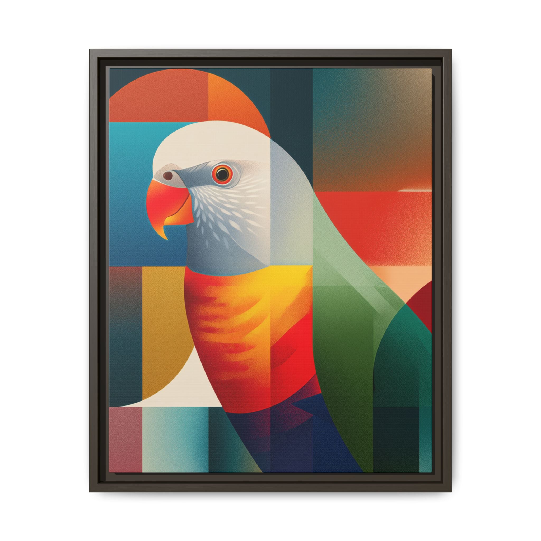 Cubist Parrot Mosaic: Geometric Digital Portrait, Vibrant Abstract Rendering   |  Personalized & Custom Orders Available