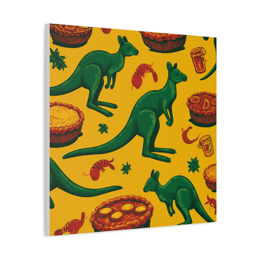 Kangaroo Canvas Wall Art, Vibrant Animal Decor, Unique Gift for Nature Lovers, Fun Kitchen Wall Hanging, Australian Themed Art