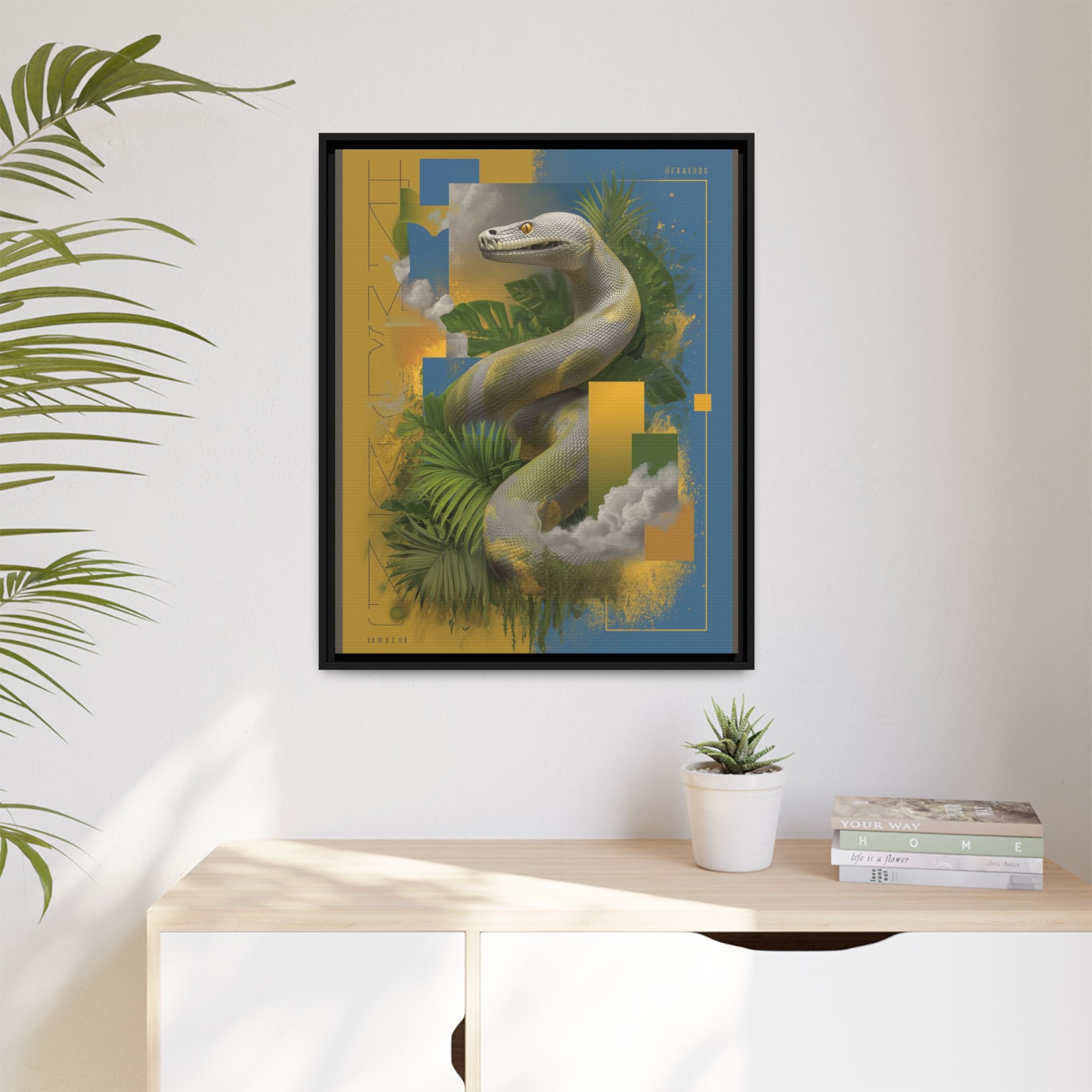 Serpent of Surreal Geometries: Tropical Hyperrealism, Digital Snake Illustration   |    Custom Orders Available