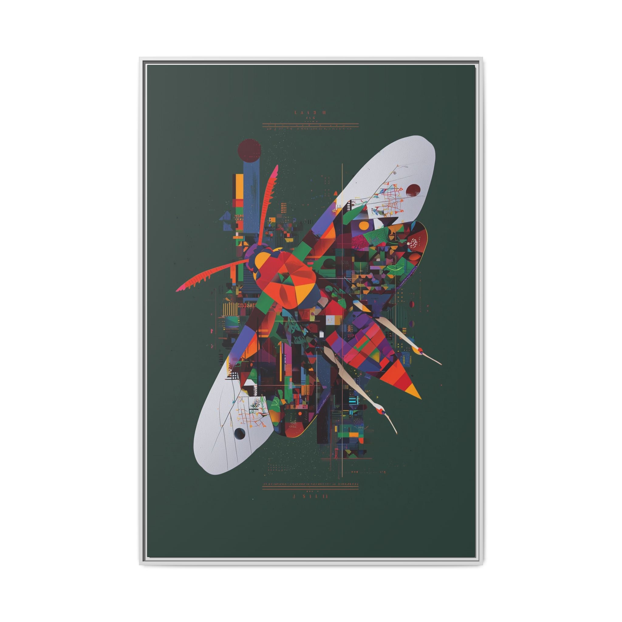 Geometric Metamorphosis Framed Print: Urban Nature Mosaic, Abstract Butterfly Fragments   |  Personalized & Custom Orders Available