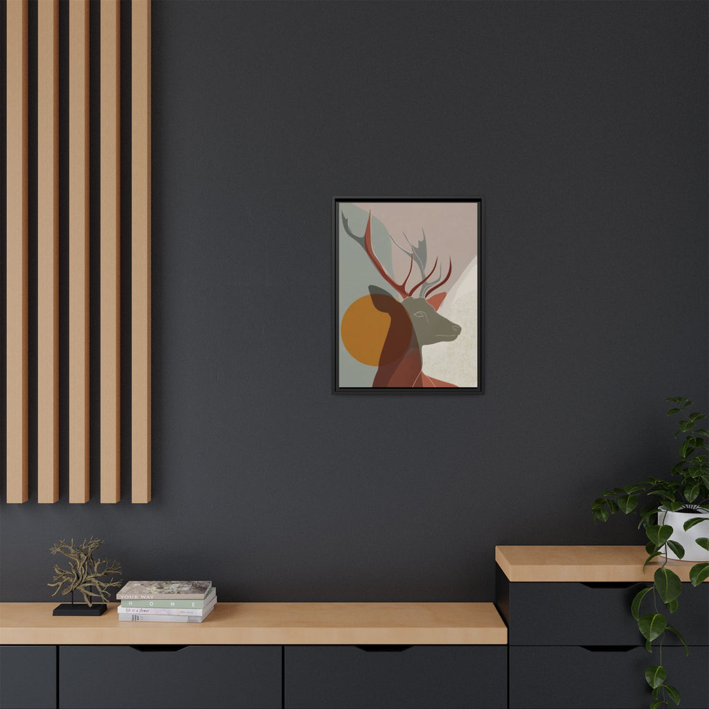 Rustic Reverie Framed Print : Minimalist Deer Profile, Contemporary Graphic Art Print   |  Personalized & Custom Orders Available