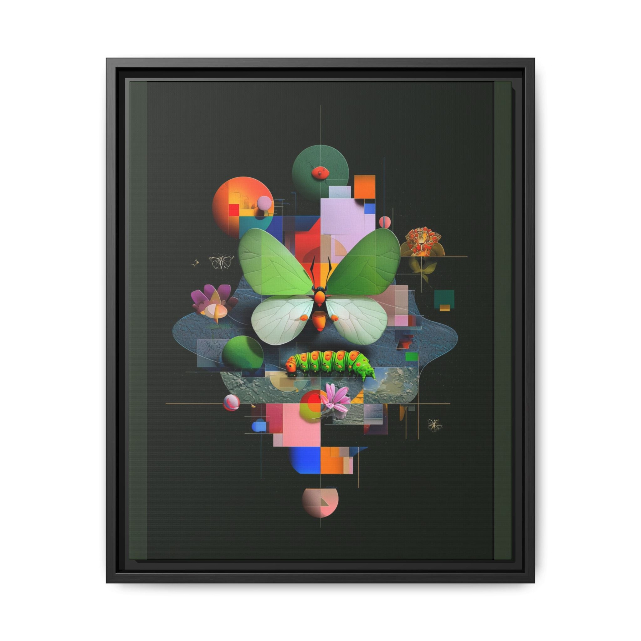 Metamorphosis Geometry Framed Print : Digital Nature Synthesis, Butterfly Abstraction   |  Personalized & Custom Orders Available
