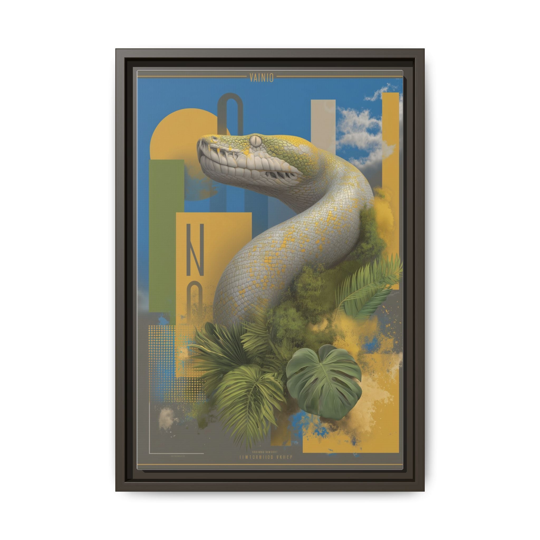 Serpent's Geometry: Tropical Anaconda Graphic Design, Modern Wildlife Illustration   |  Personalized & Custom Orders Available