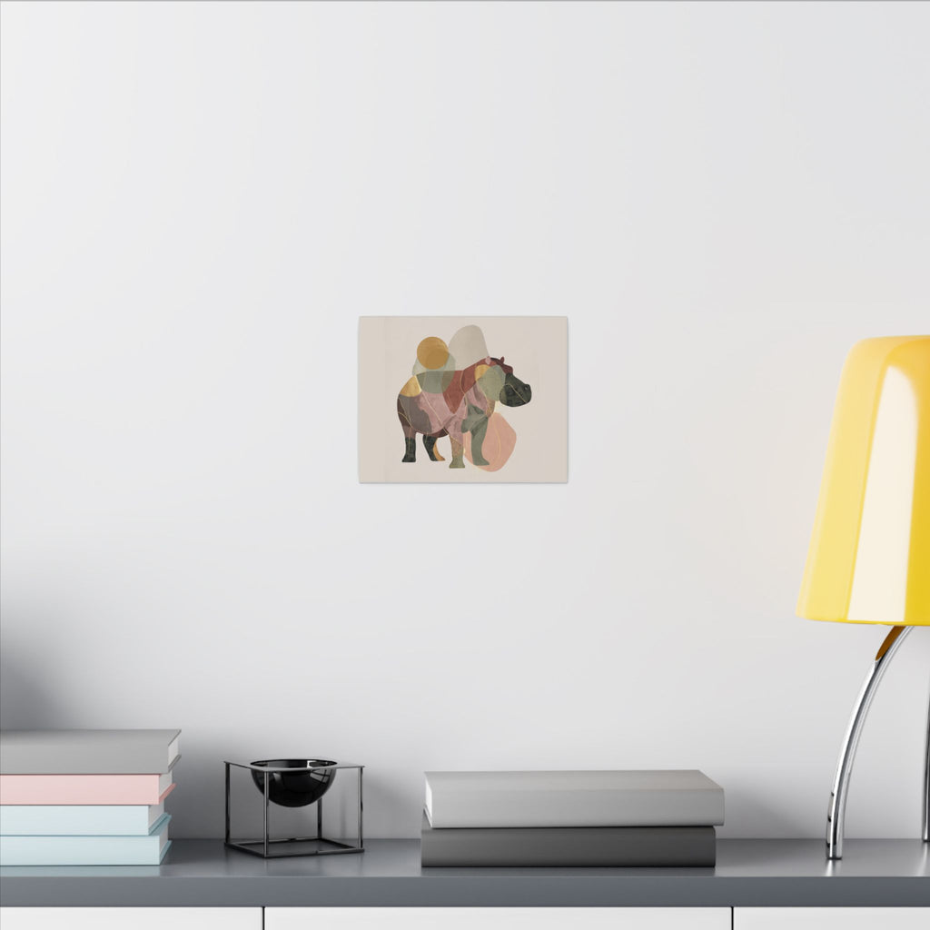Geometric Hippo: Abstract Animal Art, Minimalist Pastel Composition   |    Custom Orders Available