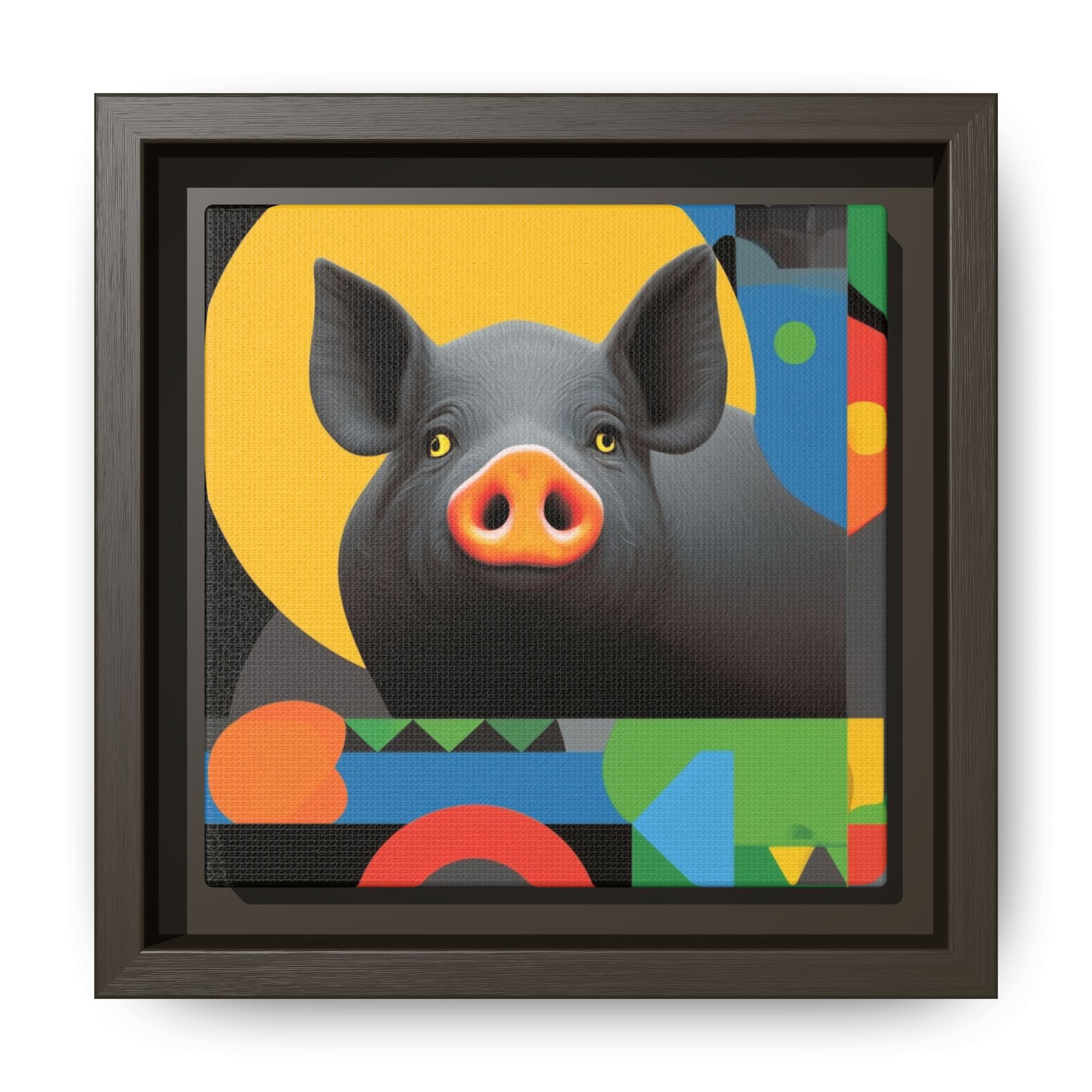 Geometric Pig Poster: Abstract Graphic Design, Colorful Modernist Composition   |    Custom Orders Available