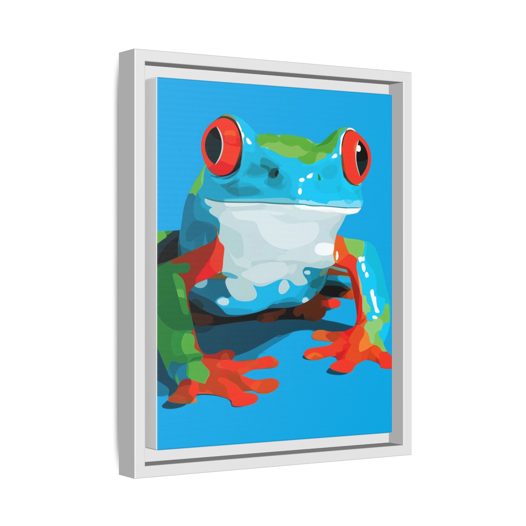 Red-Eyed Green Tree Frog Framed Print : Graphic Design, Pop Art Amphibian Portrait   |  Personalized & Custom Orders Available