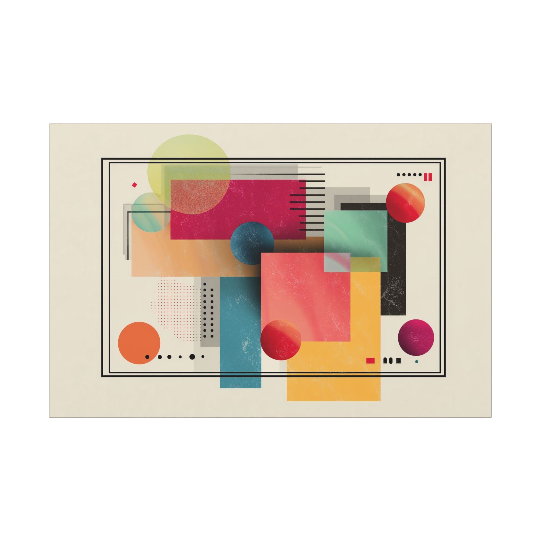 Geometric Dynamism: Bauhaus Abstraction, Translucent Shapes, Modernist Composition   |   Custom Orders Accepted