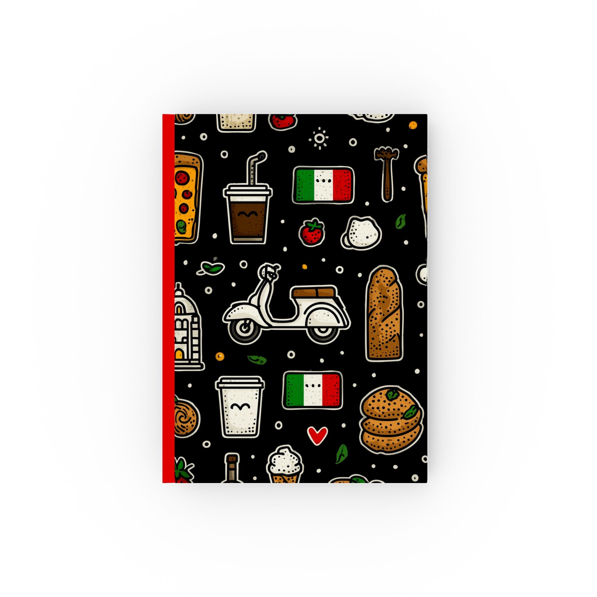 Bella Italia: Italian Icons Collage, Vintage Scooter Art, Culinary Culture Illustration | Custom Orders Accepted