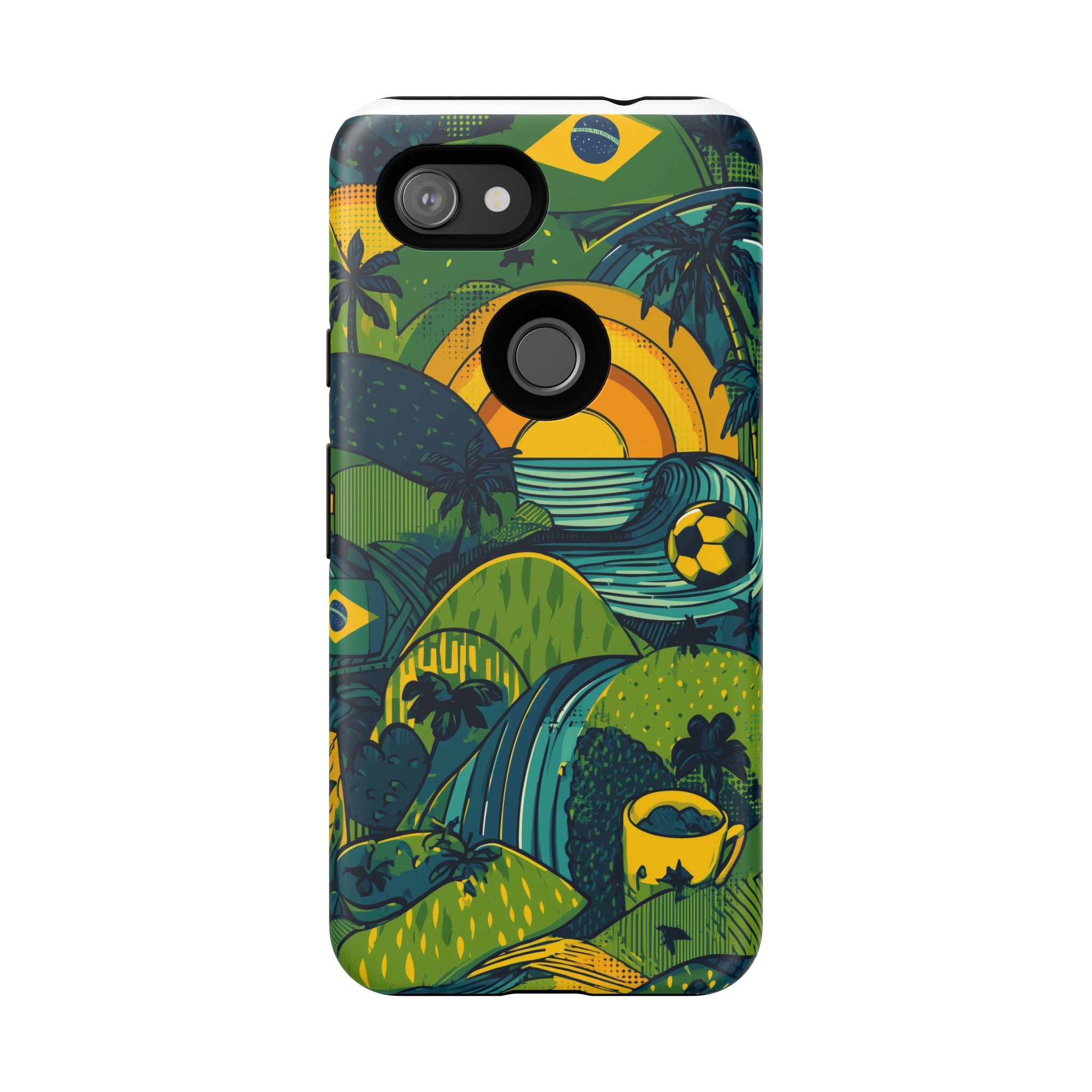 Brazil Tough Cases: Sporty Tropical Phone Case, Fun Beach Vibe Phone Accessory, Summer Travel Gift, Colorful Phone Cover, Casual Style Tech