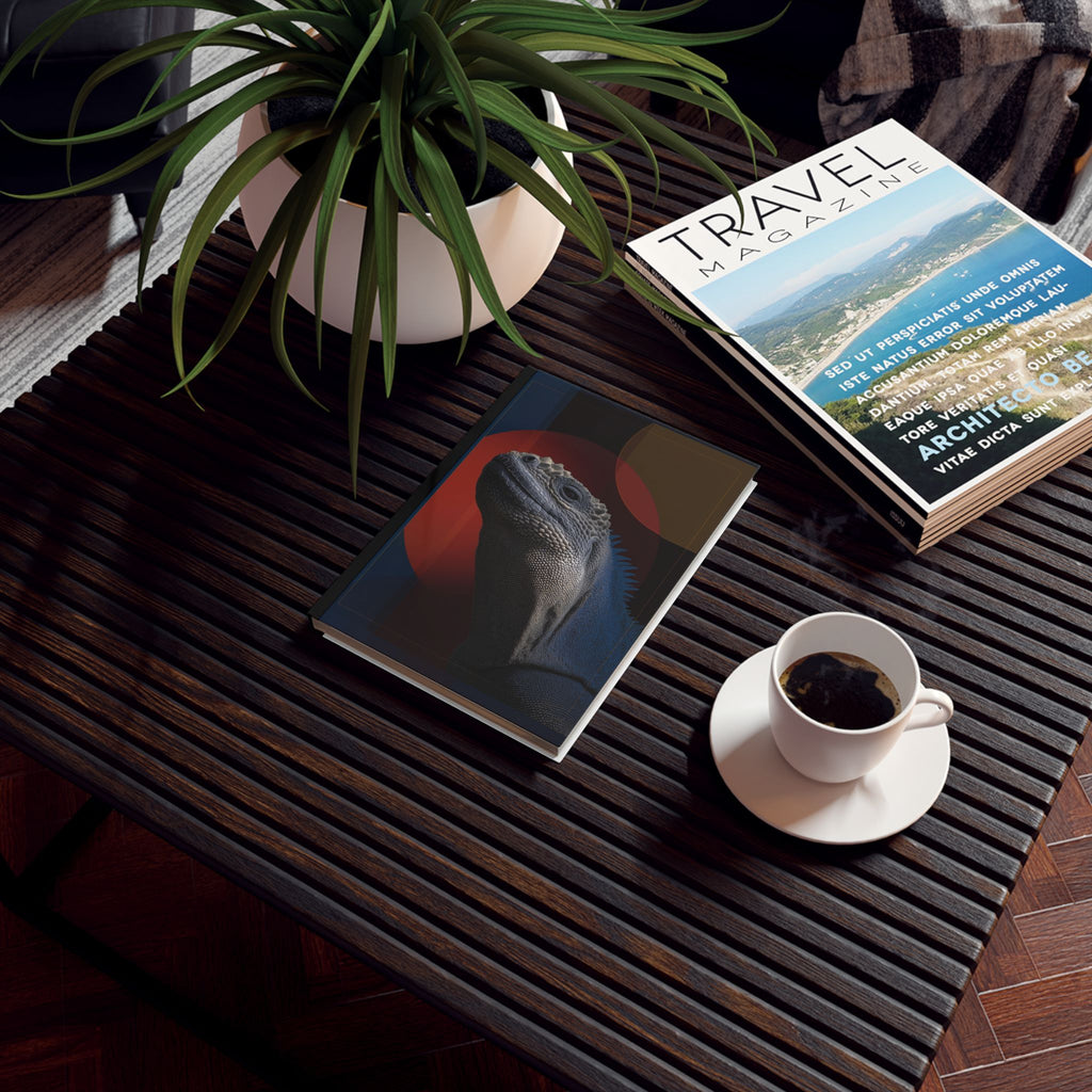 Personalized Marine Iguana Themed Journal / Notebook , Textural Abstract Composition Personalized Journal   |     Custom Orders Accepted