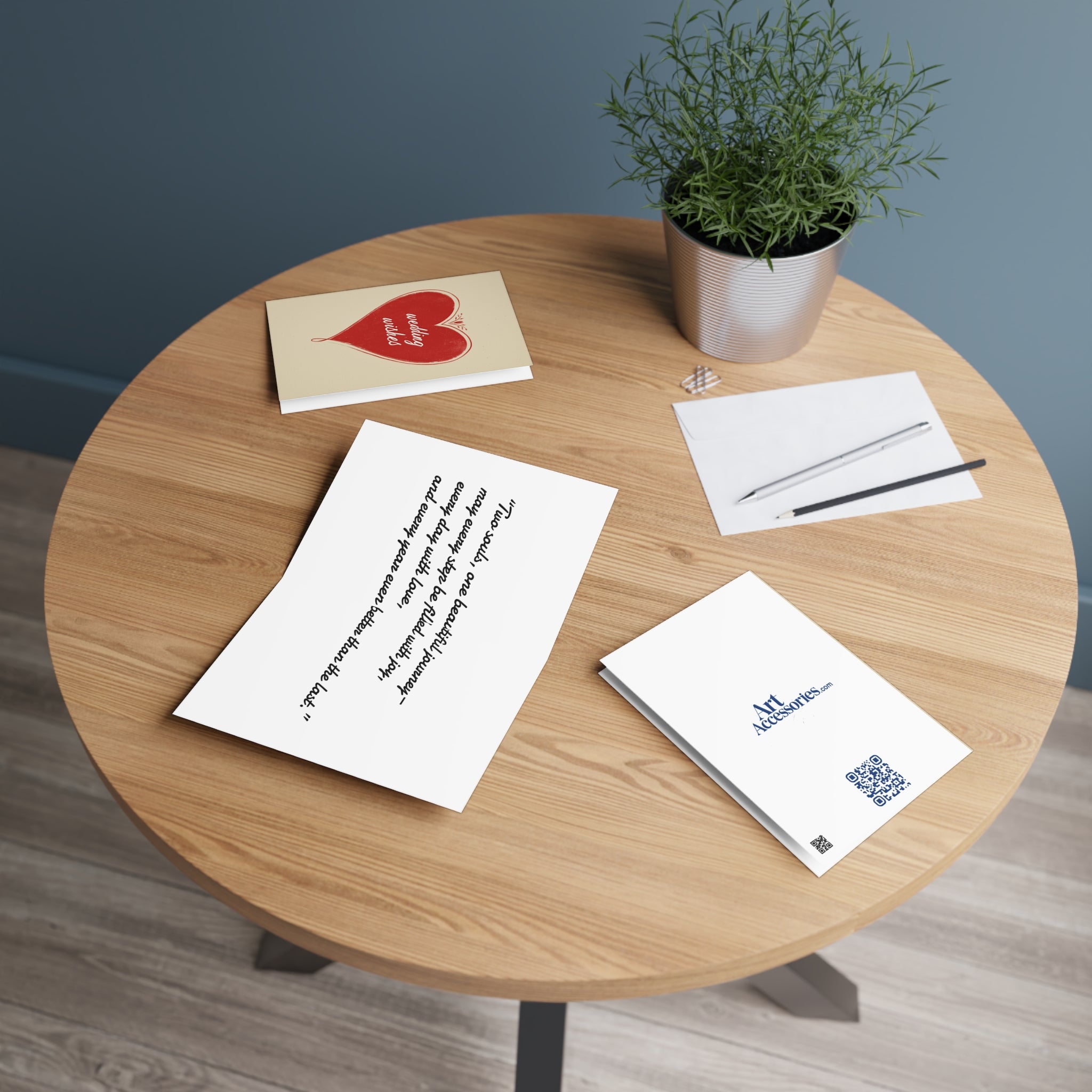 Wedding Wishes Greeting Card — Heart Design Wedding Card