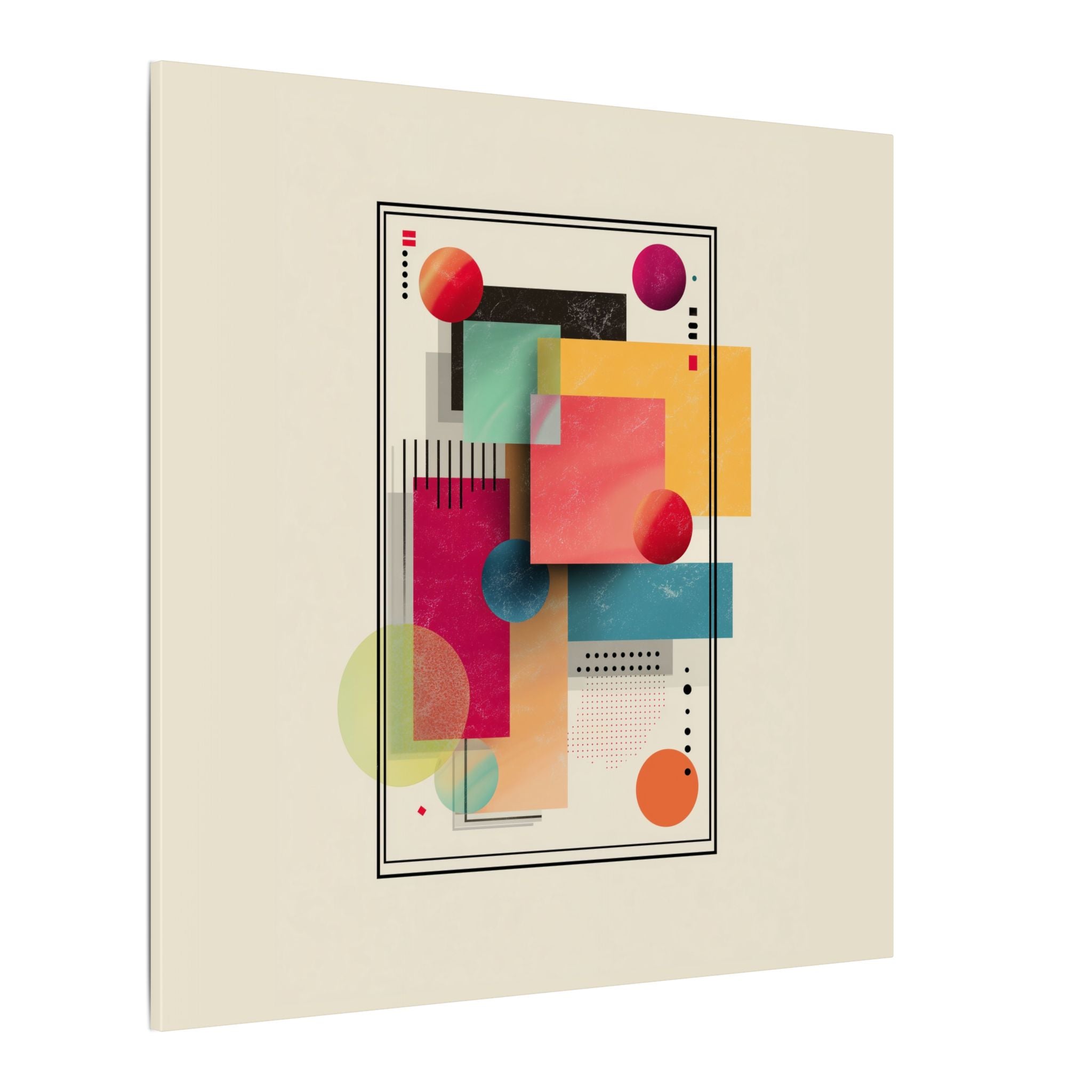 Geometric Dynamism: Bauhaus Abstraction, Translucent Shapes, Modernist Composition   |   Custom Orders Accepted