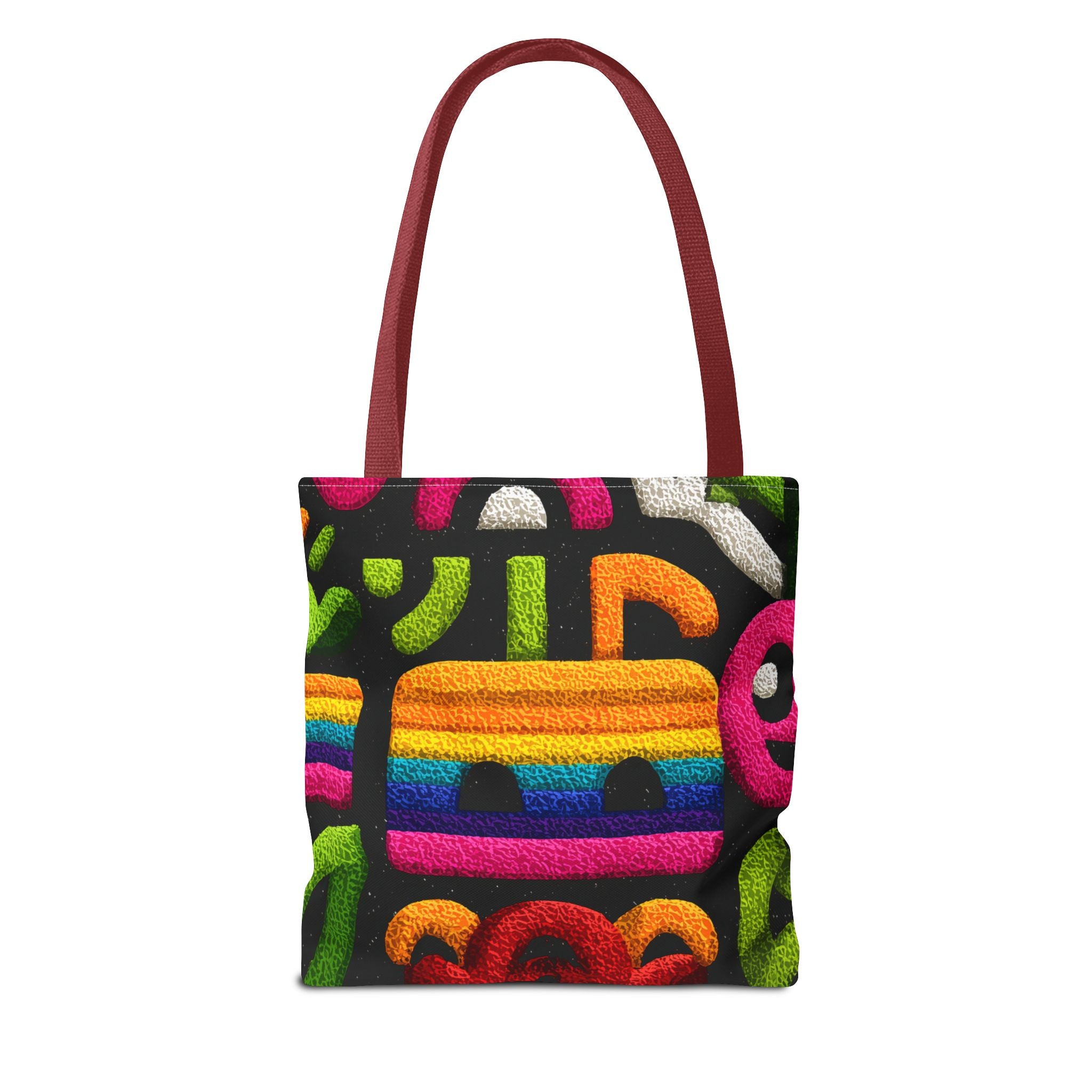 Colorful AOP Tote Bag, Vibrant Art Tote, Eco-Friendly Shopping Bag, Trendy Beach Bag, Unique Gift for Art Lovers