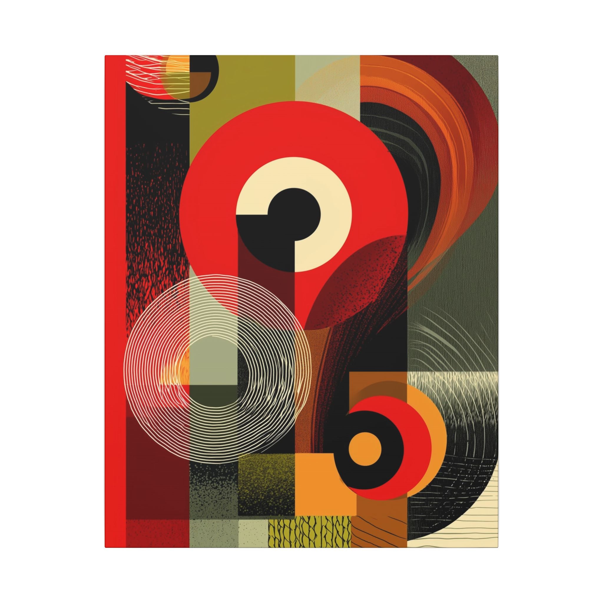 Geometric Convergence: Mid-Century Modern Abstract, Constructivist Design Principles, Bold Chromatic Composition   |   Custom Orders