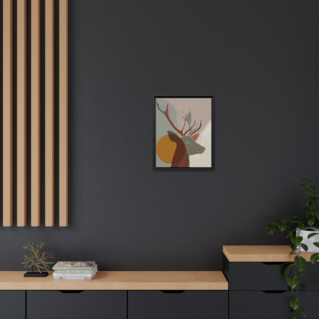 Rustic Reverie Framed Print : Minimalist Deer Profile, Contemporary Graphic Art Print   |  Personalized & Custom Orders Available