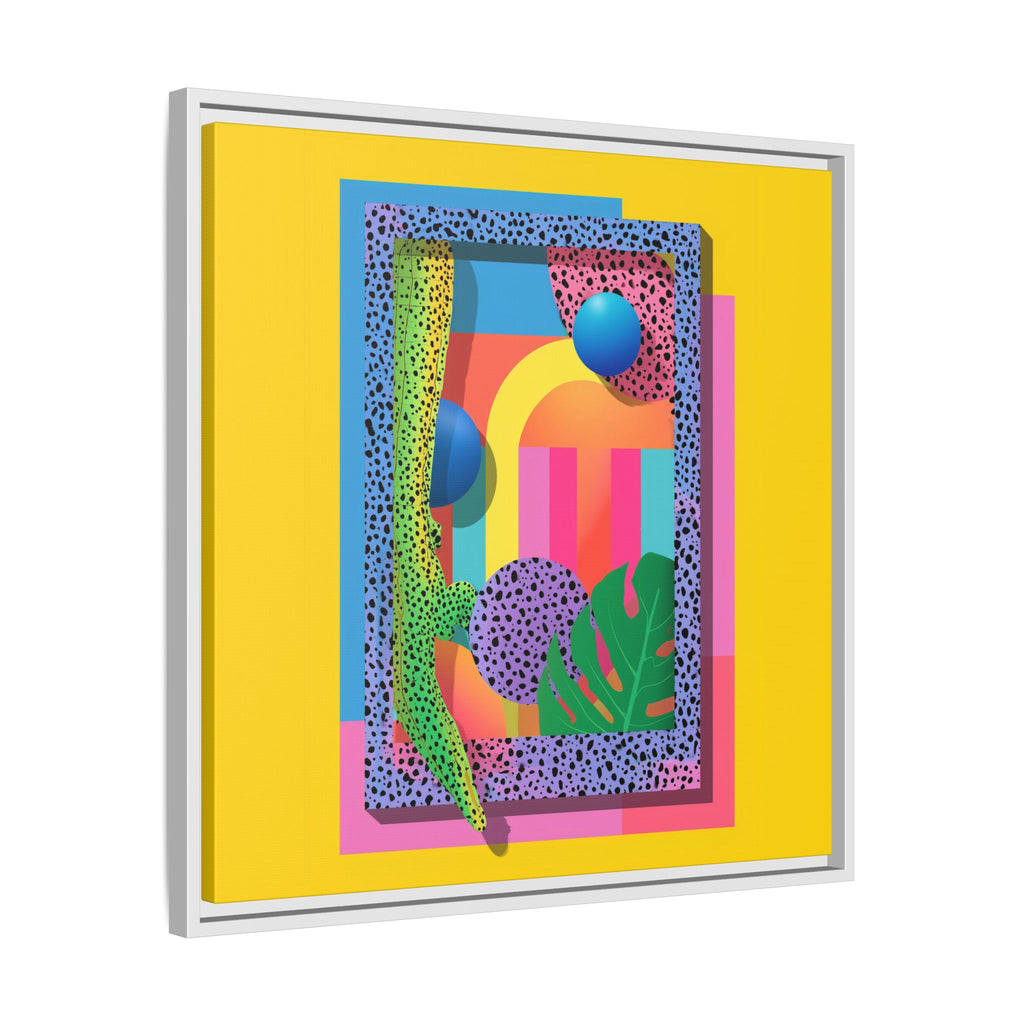 Geometric Rhythms: Abstract Layers of Color, Dimensional Shapes and Tropical Elements, Vibrant Modern Art Composition   |   Custom Orders