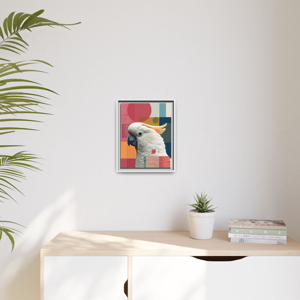 Cockatoo in Geometry: Mid-Century Modern Wildlife Art, Photorealistic Nature Print   |    Custom Orders Available