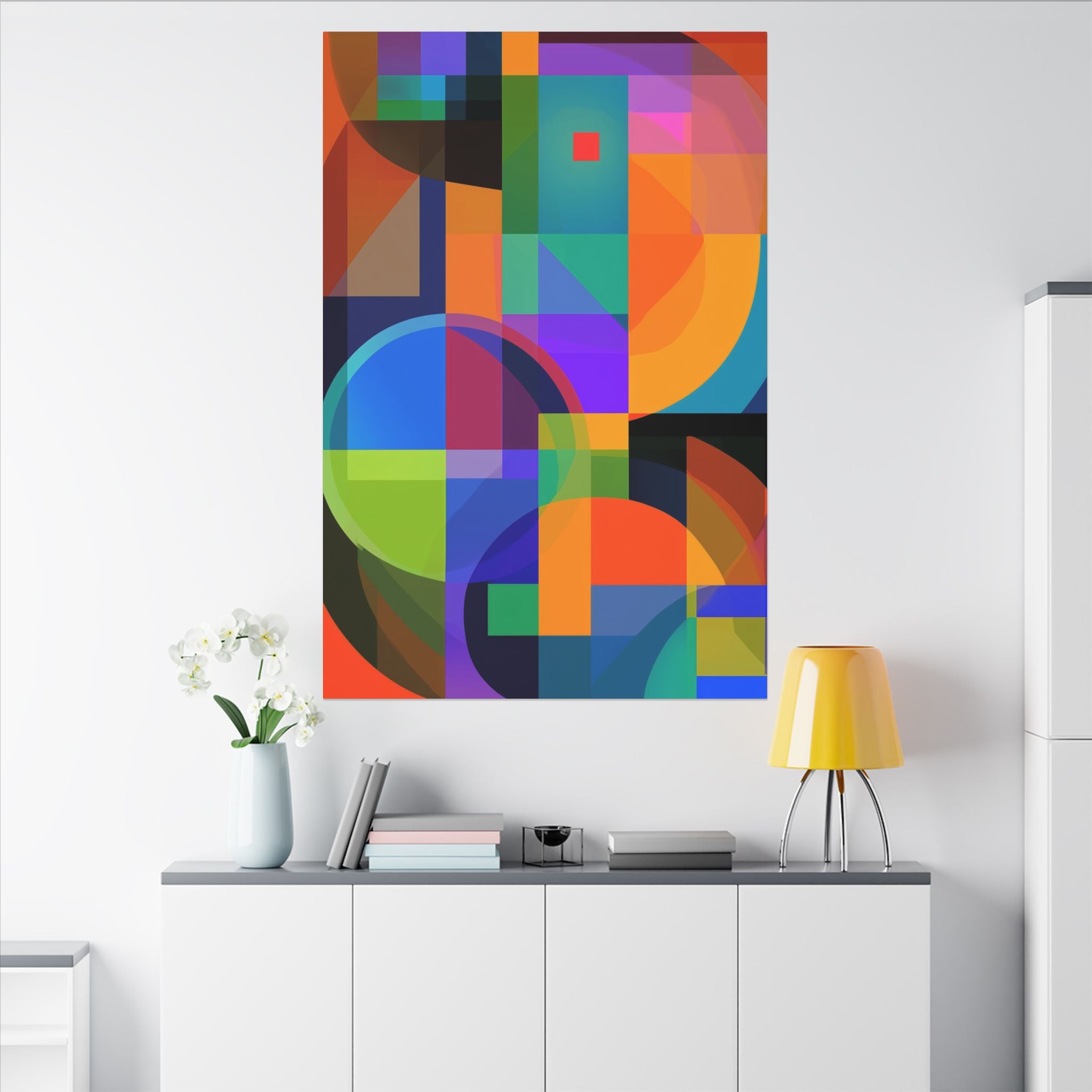 Geometric Intersections: Cubist Color Dynamics, Abstract Constructivist Design, Layered Chromatic Composition   |   Custom Orders Accepted