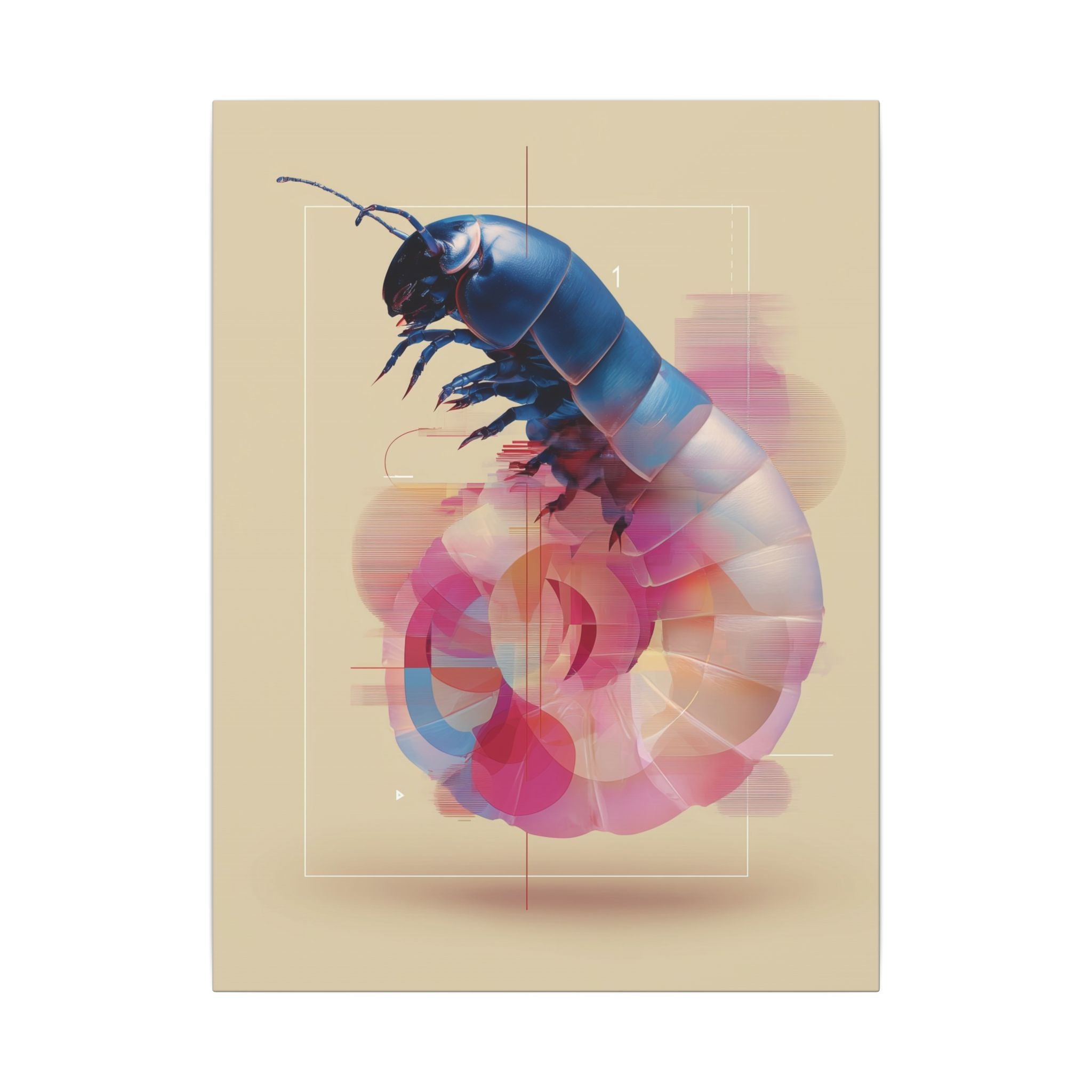 Biomechanical Beetle: Digital Insect Rendering, Geometric Glitch Art   |    Custom Orders Available